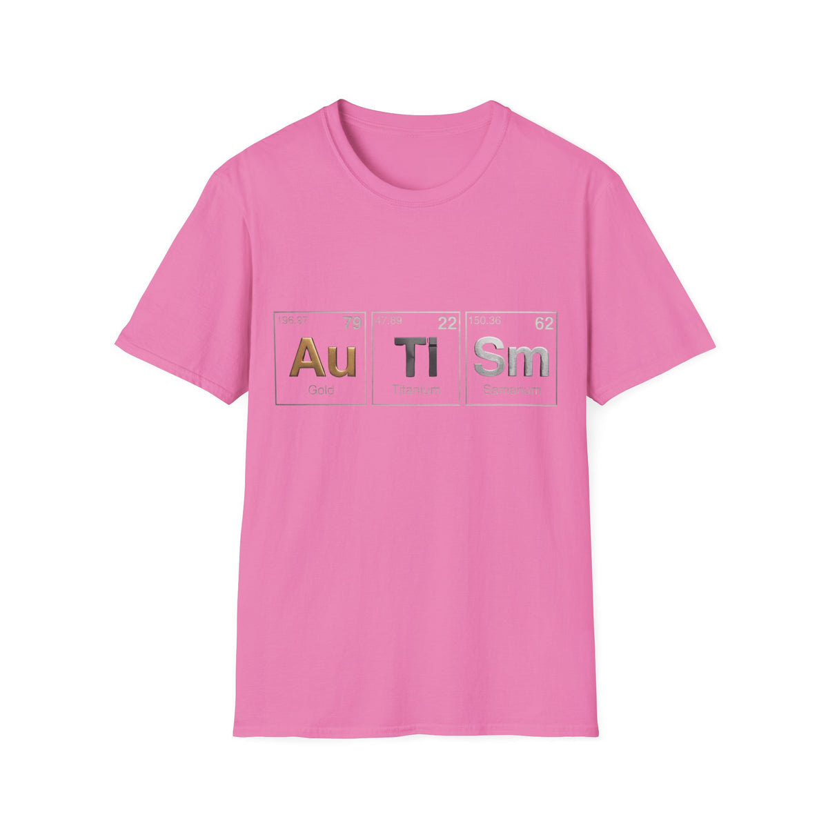 Adult T-Shirt — 'Au Ti Sm' Periodic Table Autism Awareness Tee