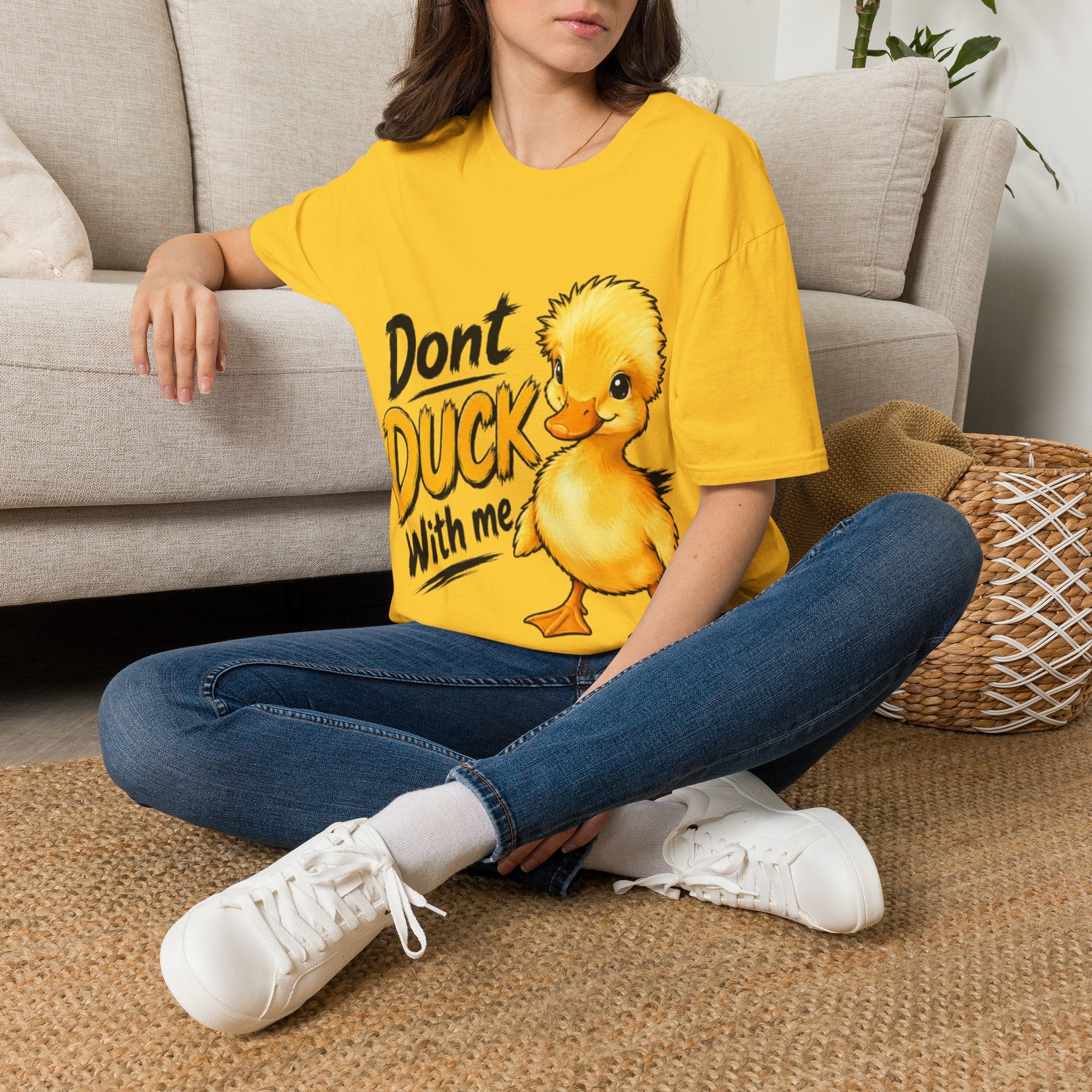 Don't Duck With Me Adult T-Shirt — Cute Yellow Duck Graphic Tee