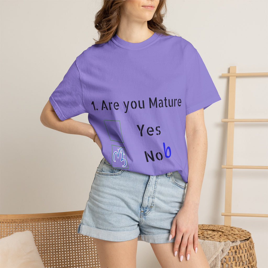 Adult T-Shirt — Funny "Are You Mature?" Checkbox Graphic Tee