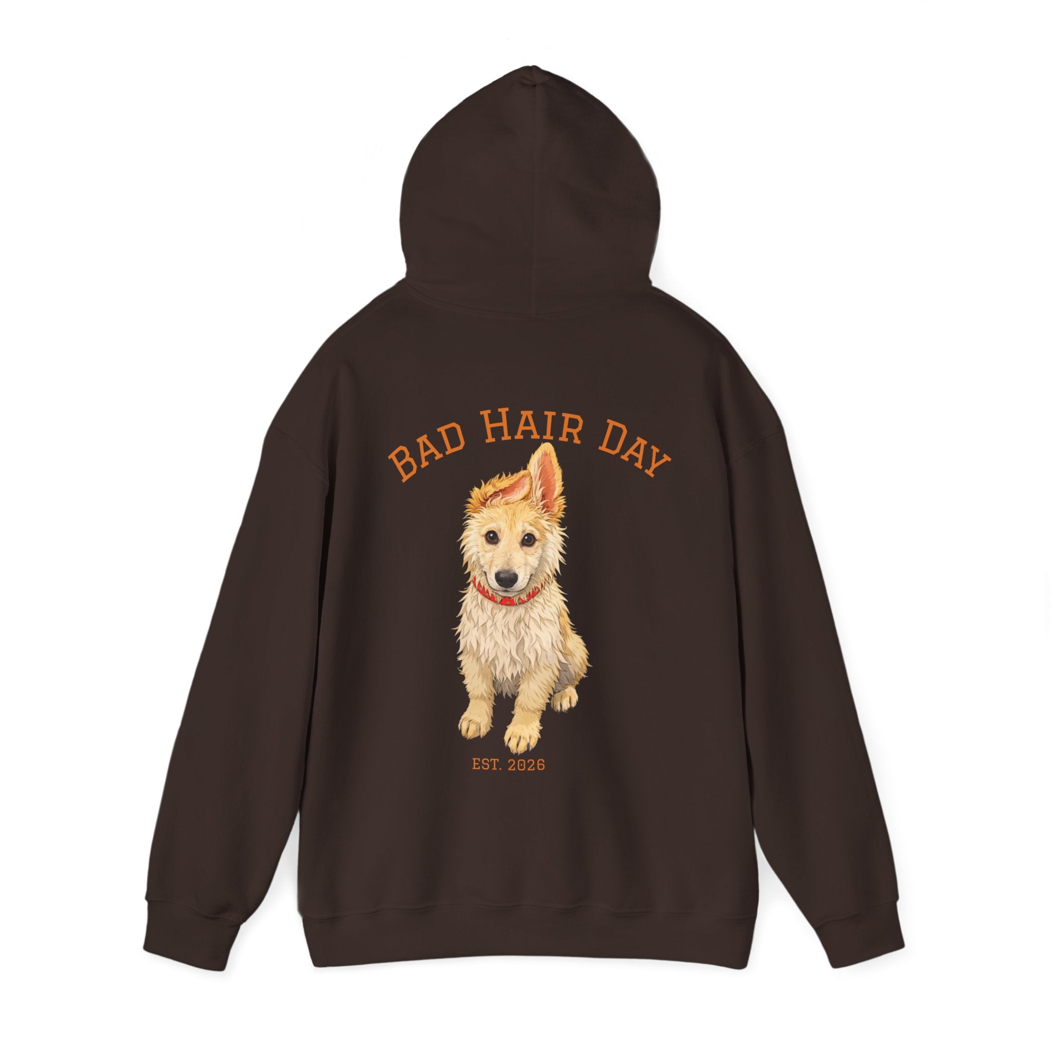 Bad Hair Day Puppy Adult Hoodie | Cute Dog Illustration Sweatshirt