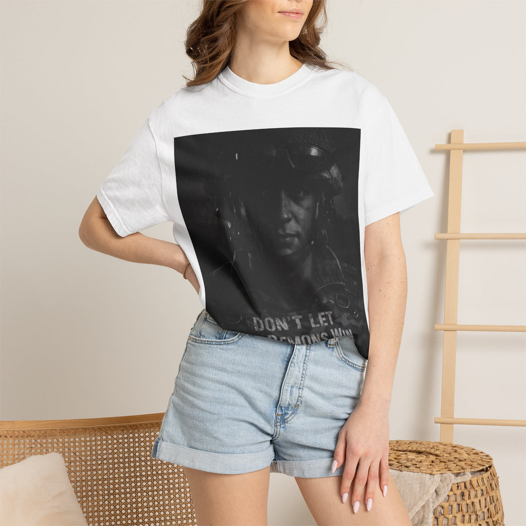 Don't Let the Demons Win T-Shirt — Dark Tactical Graphic Tee