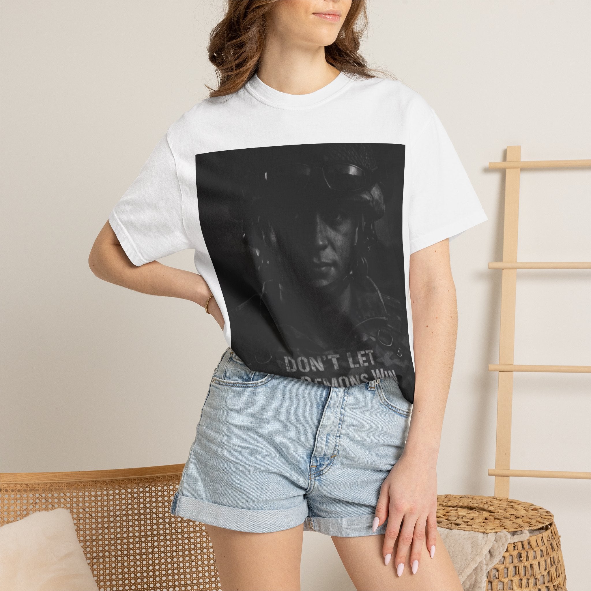 Don't Let the Demons Win T-Shirt — Dark Tactical Graphic Tee