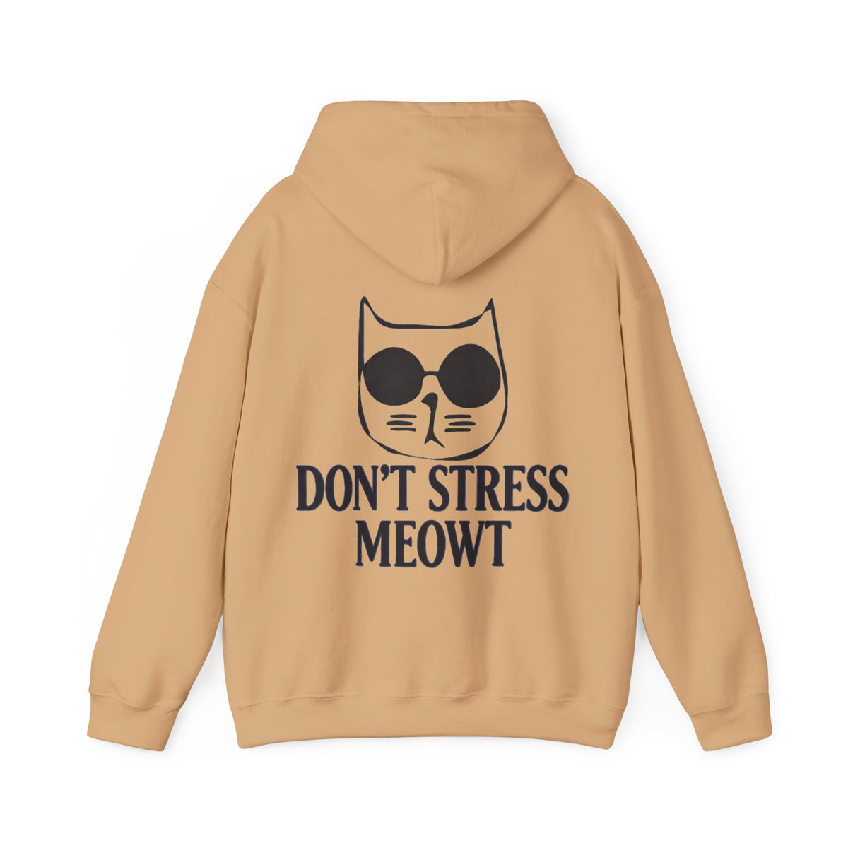 Don't Stress Meowt Adult Hoodie — Relaxed Cat Graphic Sweatshirt