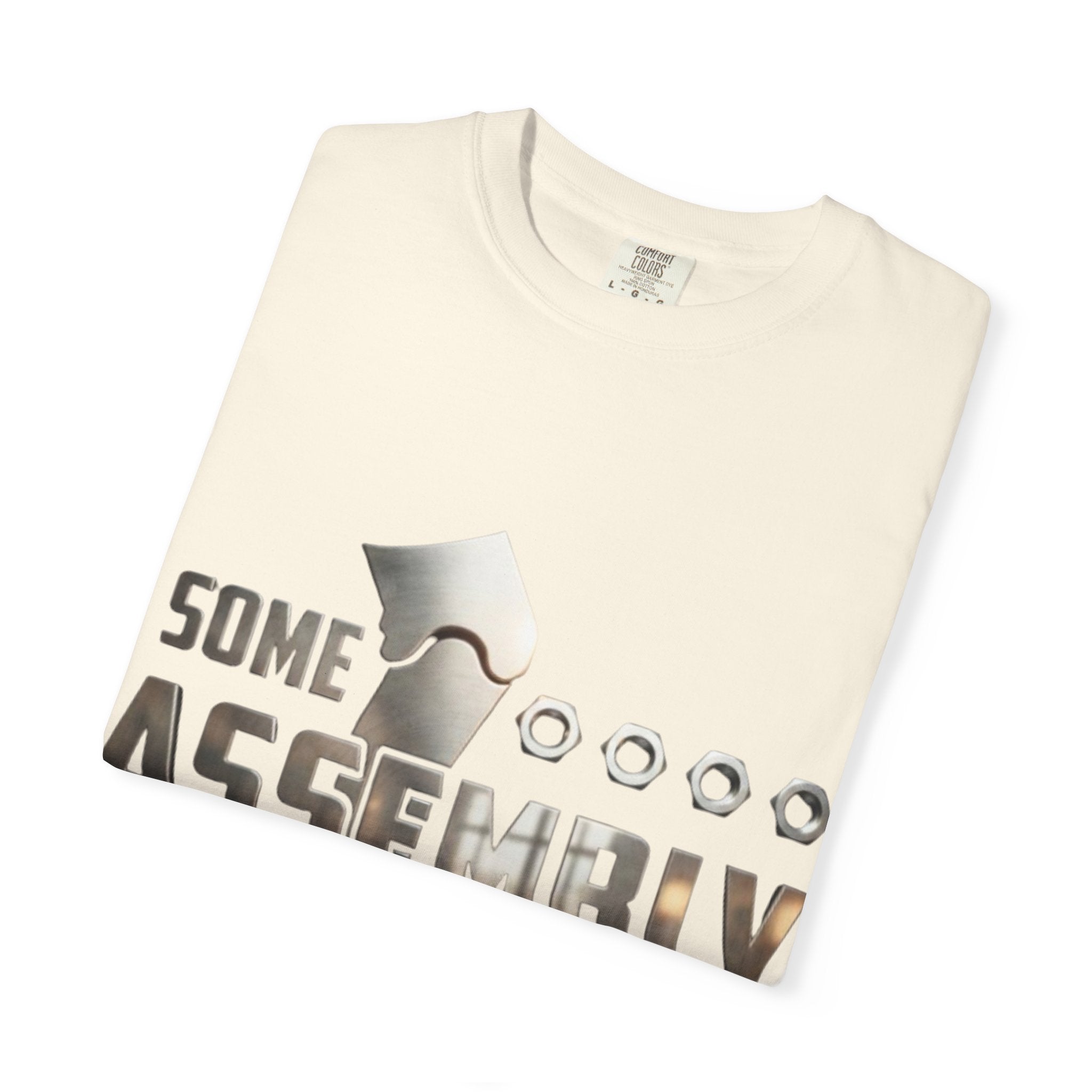 Some Assembly Required Adult T-Shirt — Funny DIY Carpenter Tee