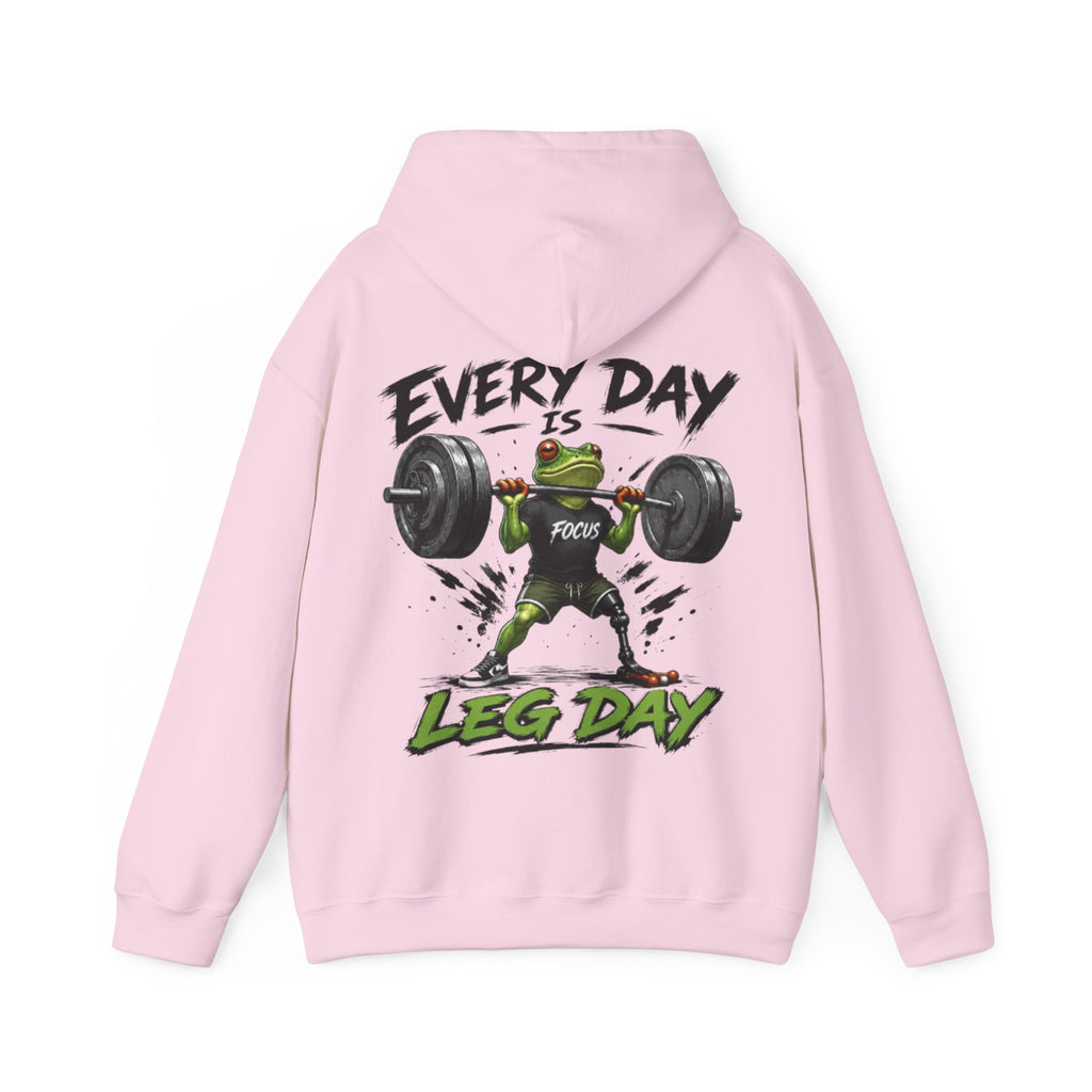 Adult Hoodie - "Every Day Is Leg Day" Frog Weightlifting Gym Hoodie
