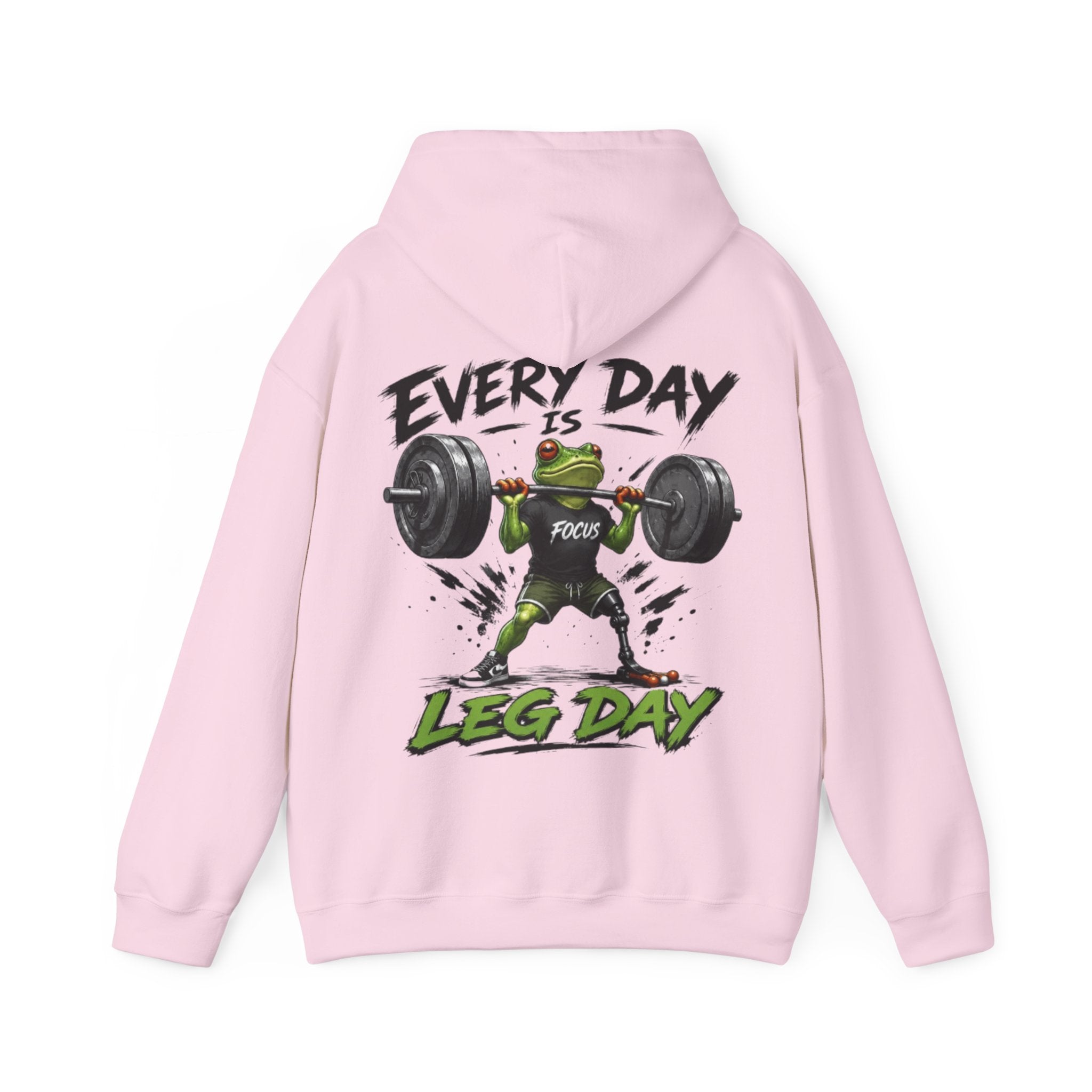 Adult Hoodie - "Every Day Is Leg Day" Frog Weightlifting Gym Hoodie