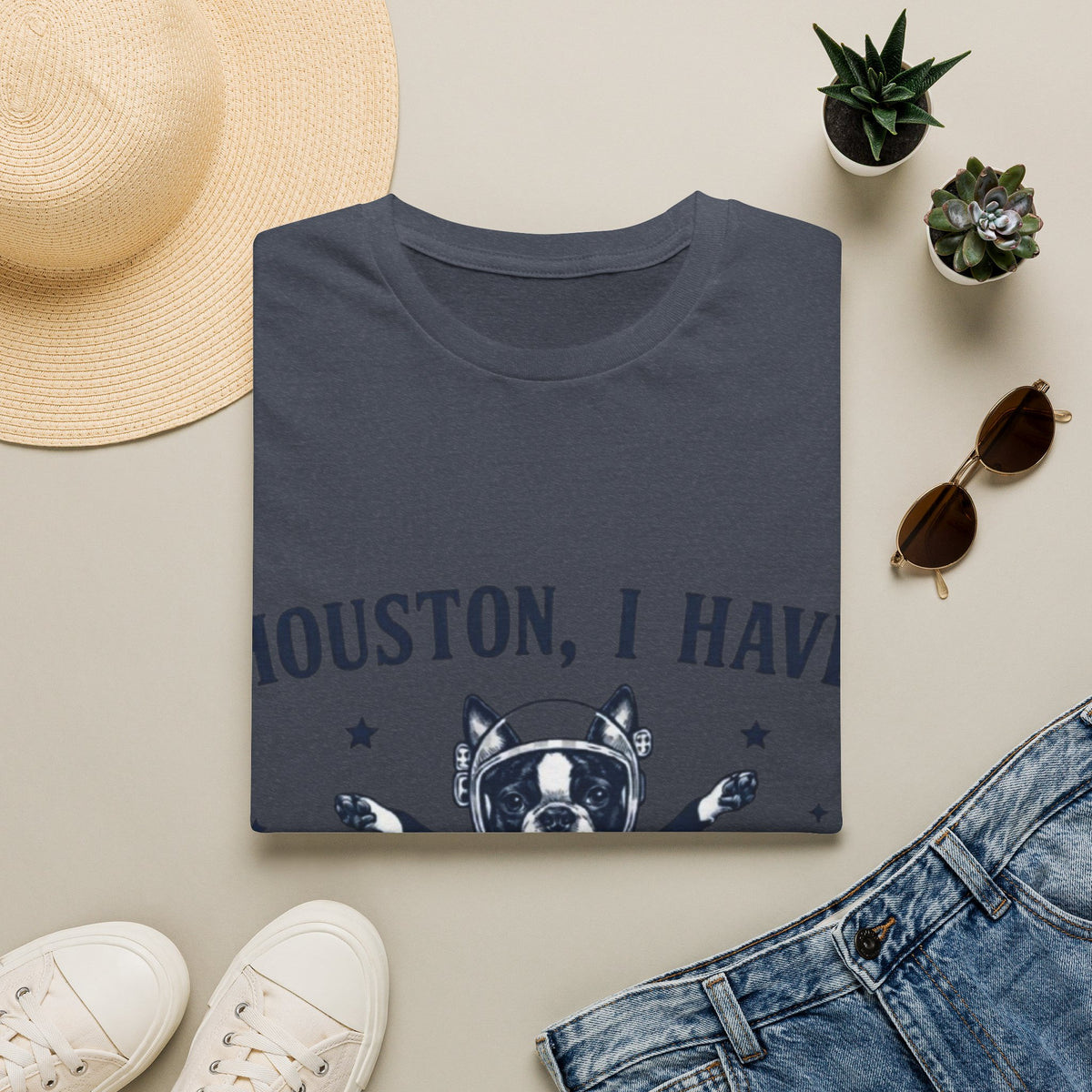 Adult T-Shirt — "Houston, I Have So Many Problems" Astronaut Dog Graphic Tee