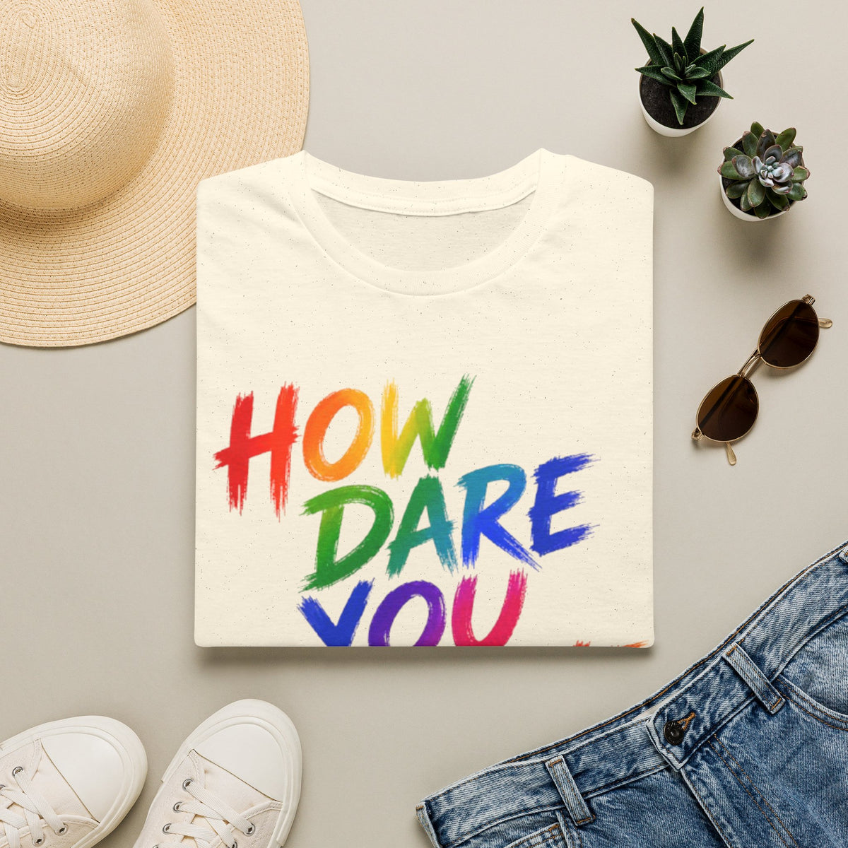 How Dare You Assume I’m Straight Adult T-Shirt — Rainbow Pride Graphic Tee