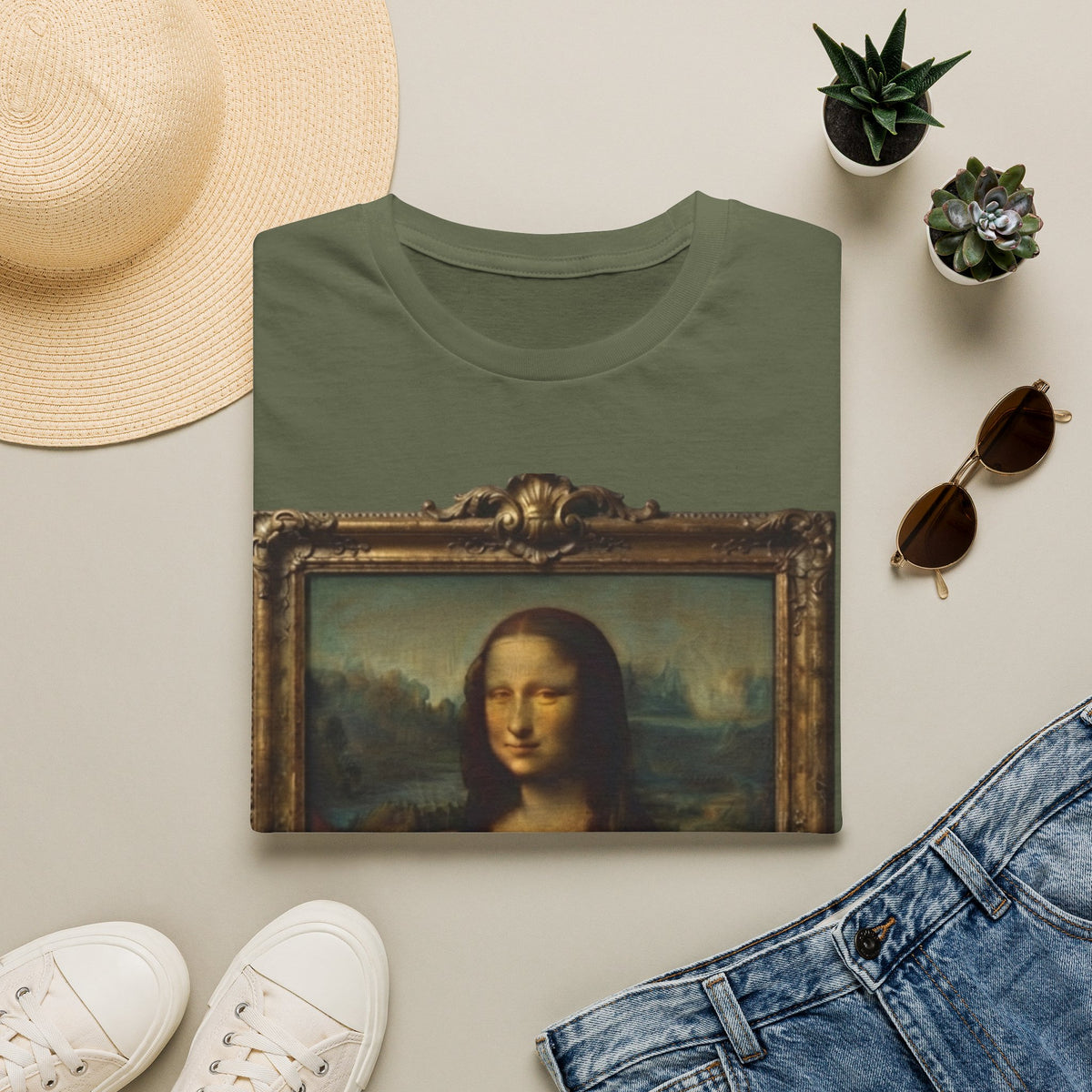 Mona Lisa Portrait Adult T-Shirt — Classic Renaissance Art Tee