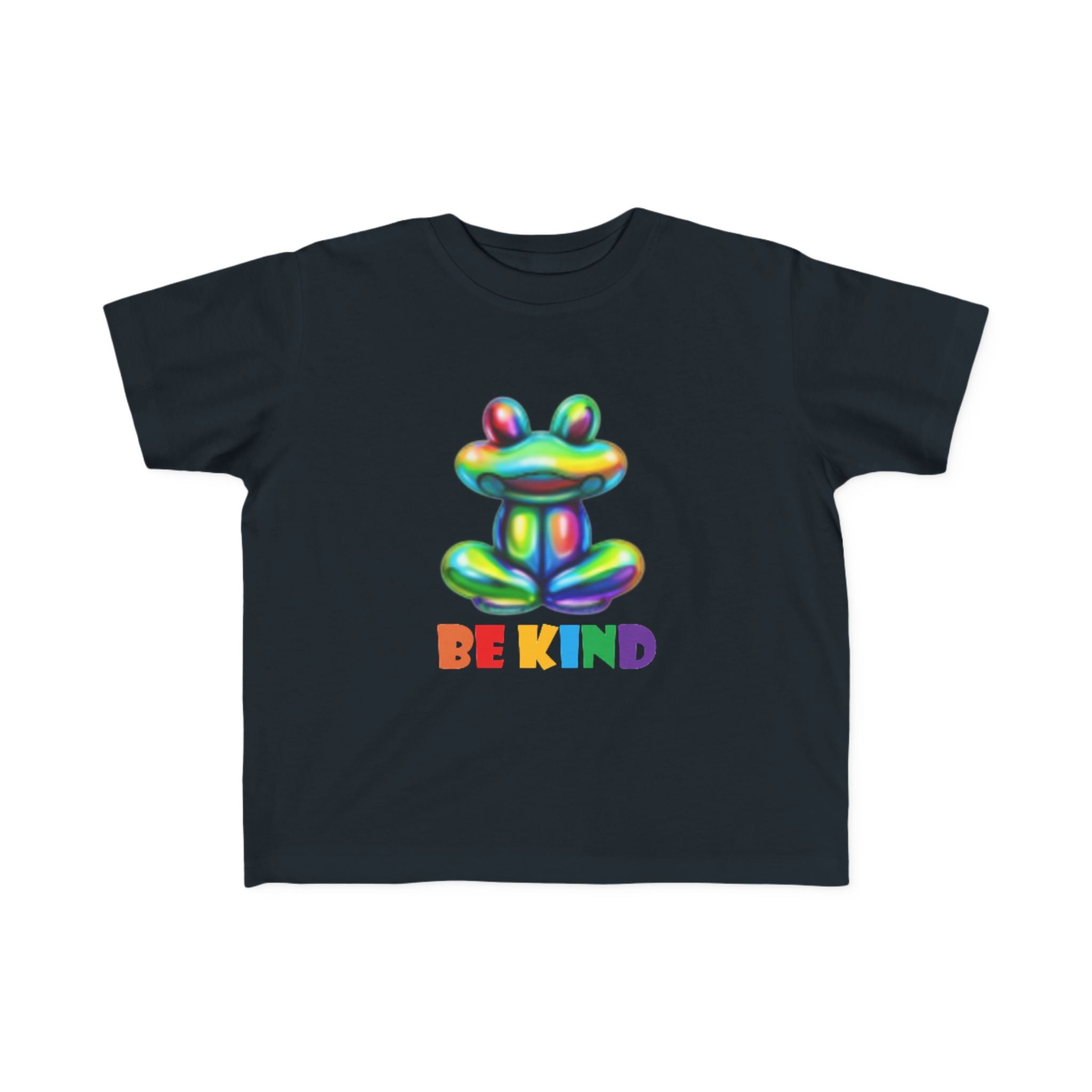 Rainbow Bubble Frog BE KIND Toddler Tee | Kids Positive Message Shirt
