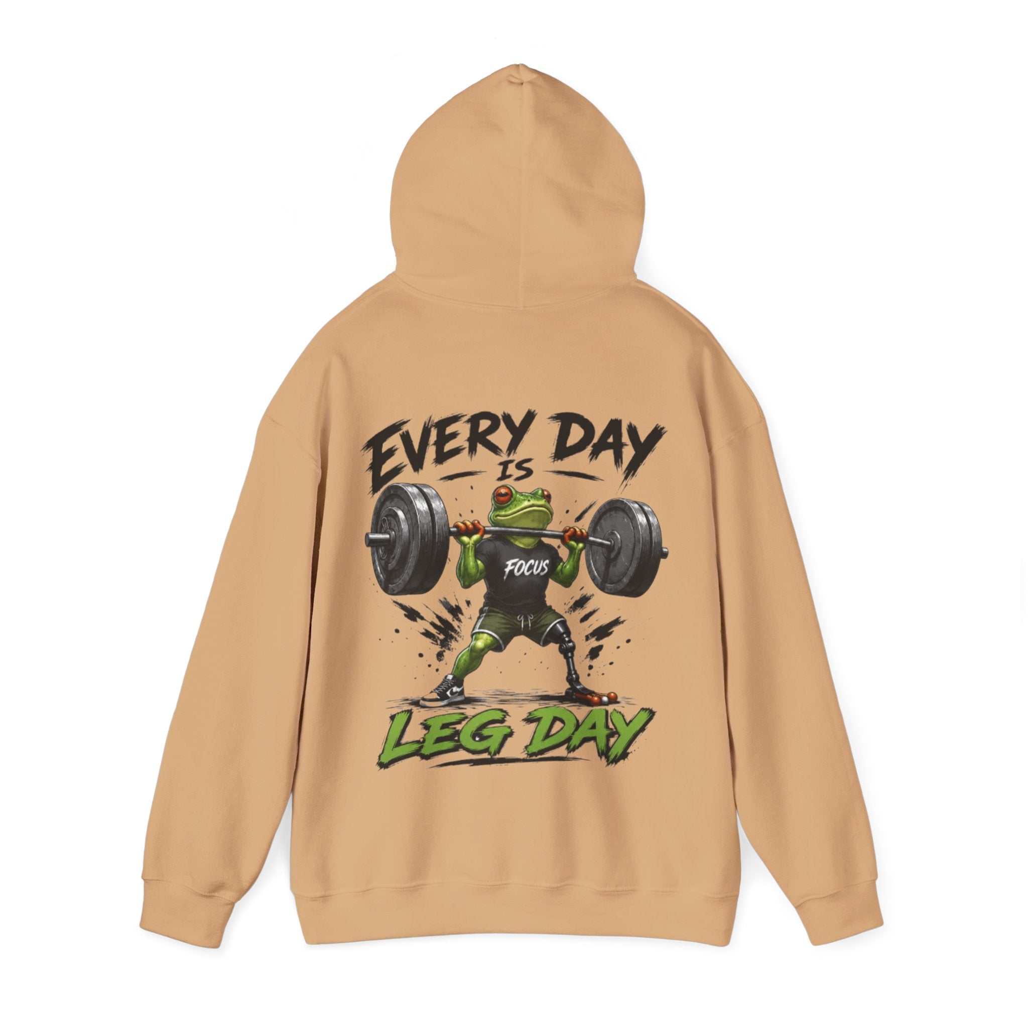 Adult Hoodie - "Every Day Is Leg Day" Frog Weightlifting Gym Hoodie
