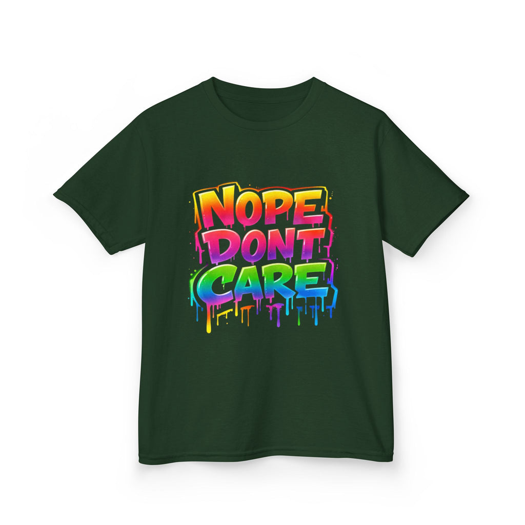 Kids T-shirt — Funny "Nope Don't Care-Lover Graphic