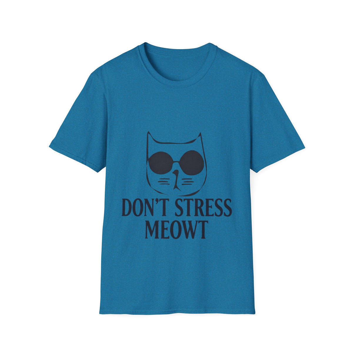 Cat Graphic Adult T-Shirt — "Don't Stress Meowt" Relaxed Tee for Cat Lovers