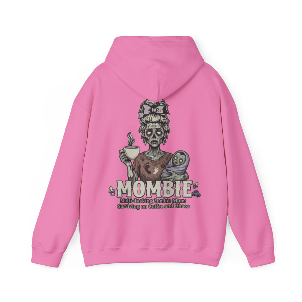 Mombie Adult Hoodie — “Mombie” Funny Coffee & Chaos Mom Sweatshirt