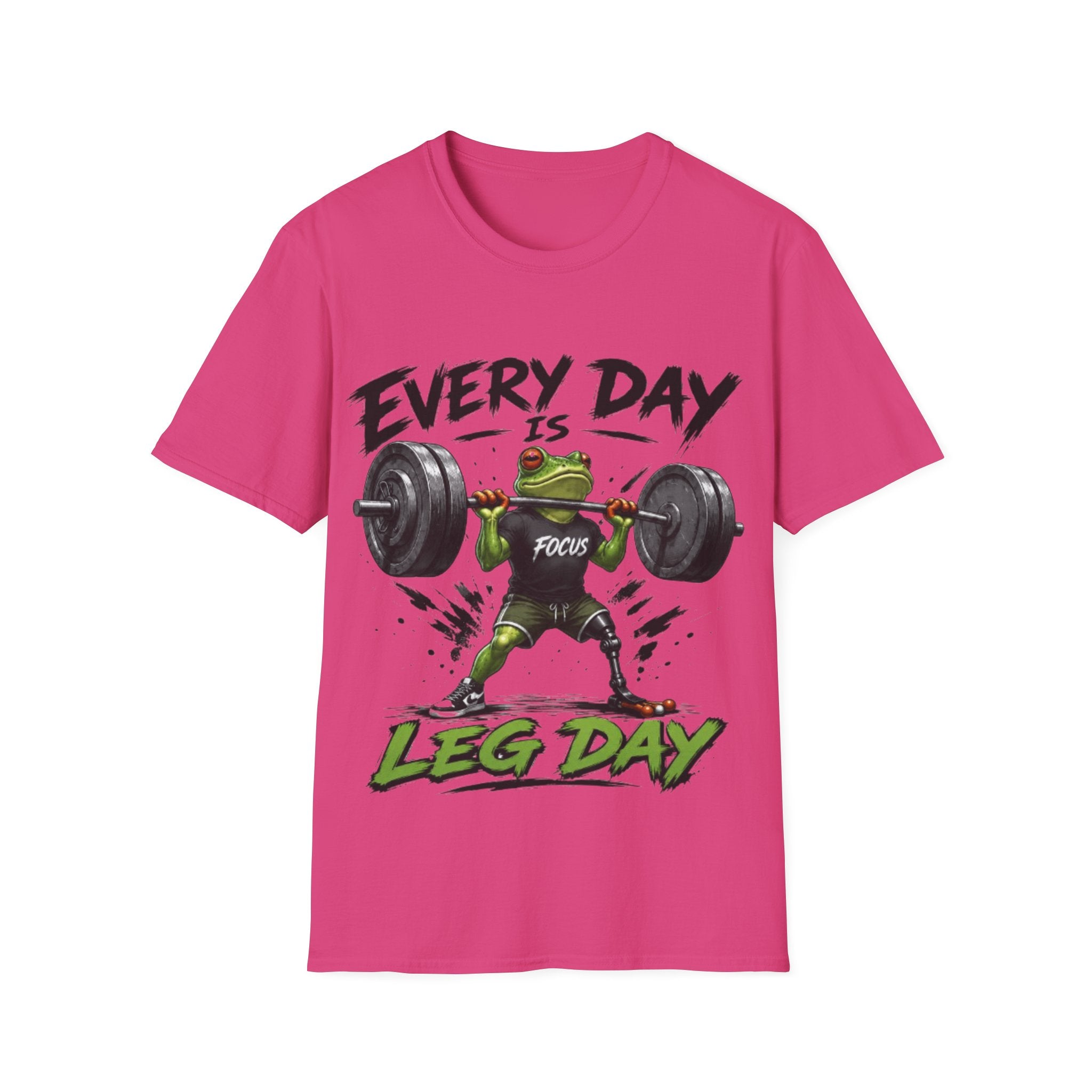 Weightlifting Frog Adult T‑Shirt — "Every Day Is Leg Day" Graphic Tee