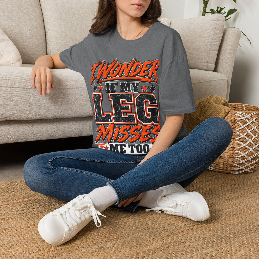 Graphic Adult T-Shirt — "I Wonder If My Leg Misses Me Too" Retro Sports Tee