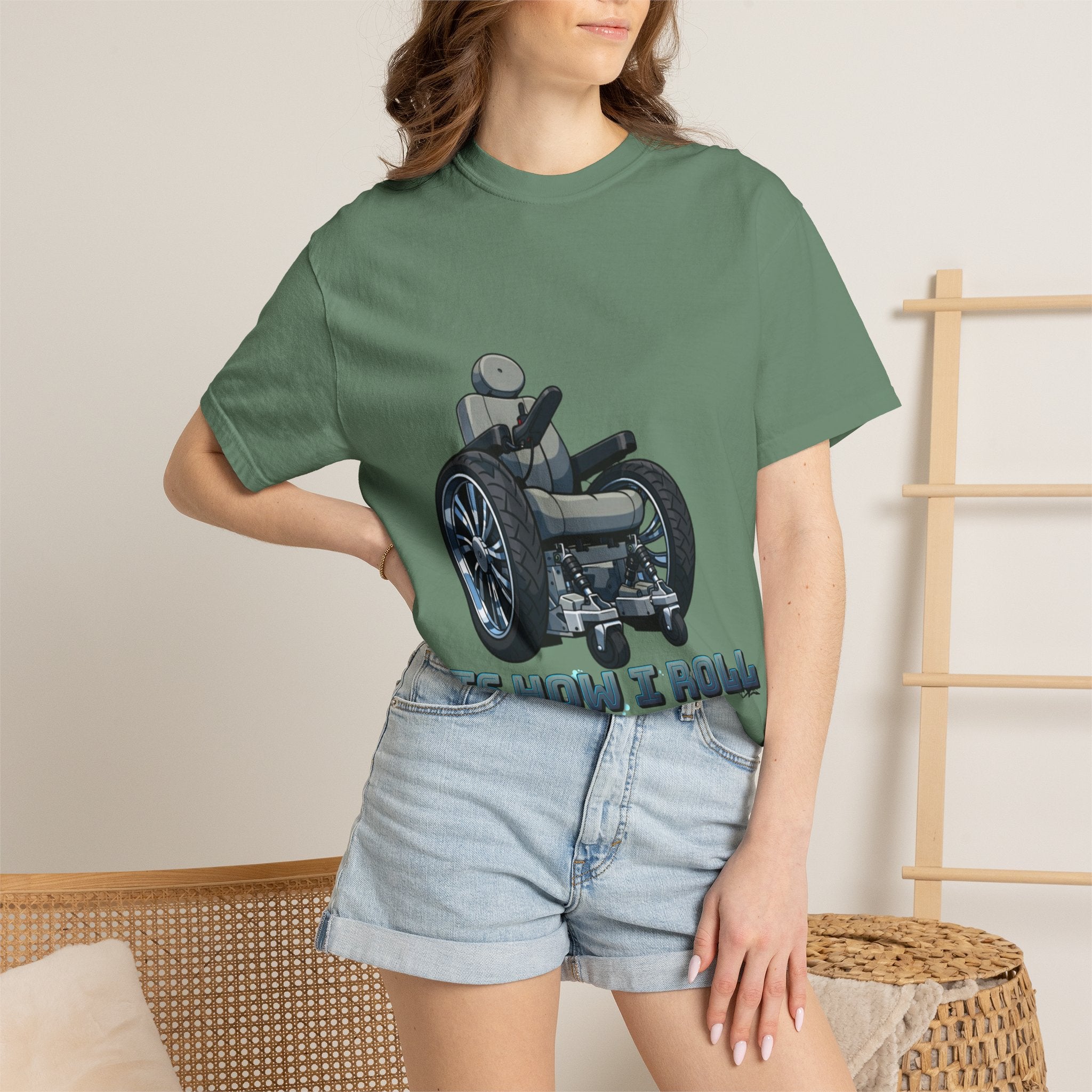 Adult T-Shirt — 'It's How I Roll' Wheelchair Graphic Tee