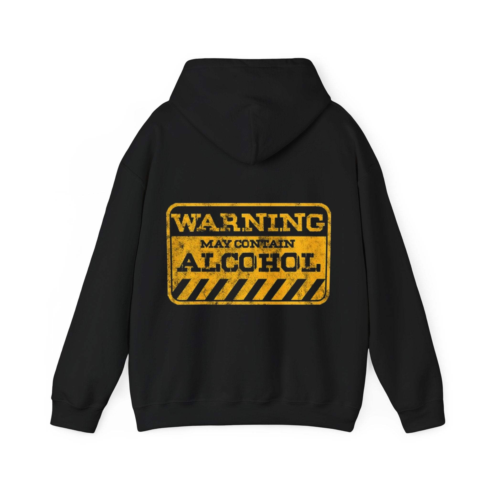 Warning May Contain Alcohol Adult Hoodie — Funny Bar & Party Drinking Sweatshirt