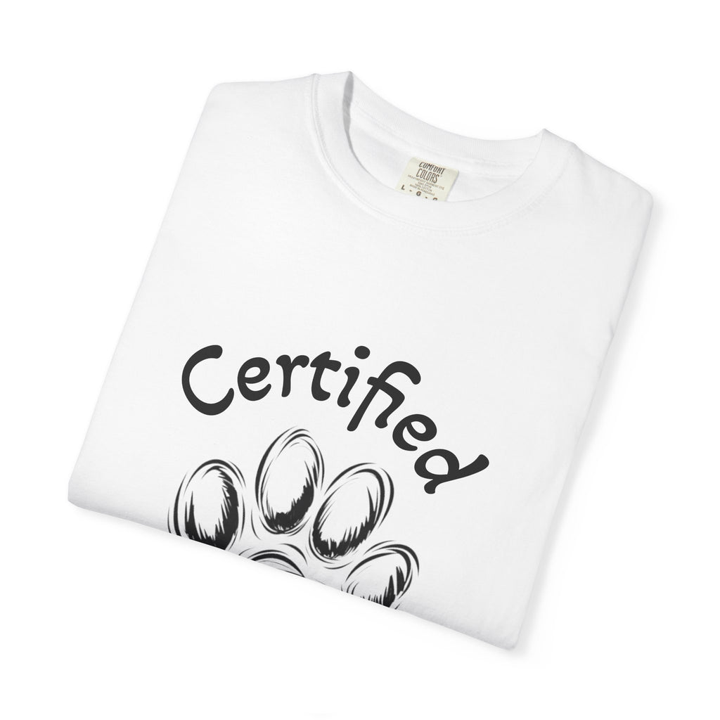 Certified Dog Person Adult T-Shirt — Paw Print Graphic Tee for Dog Lovers