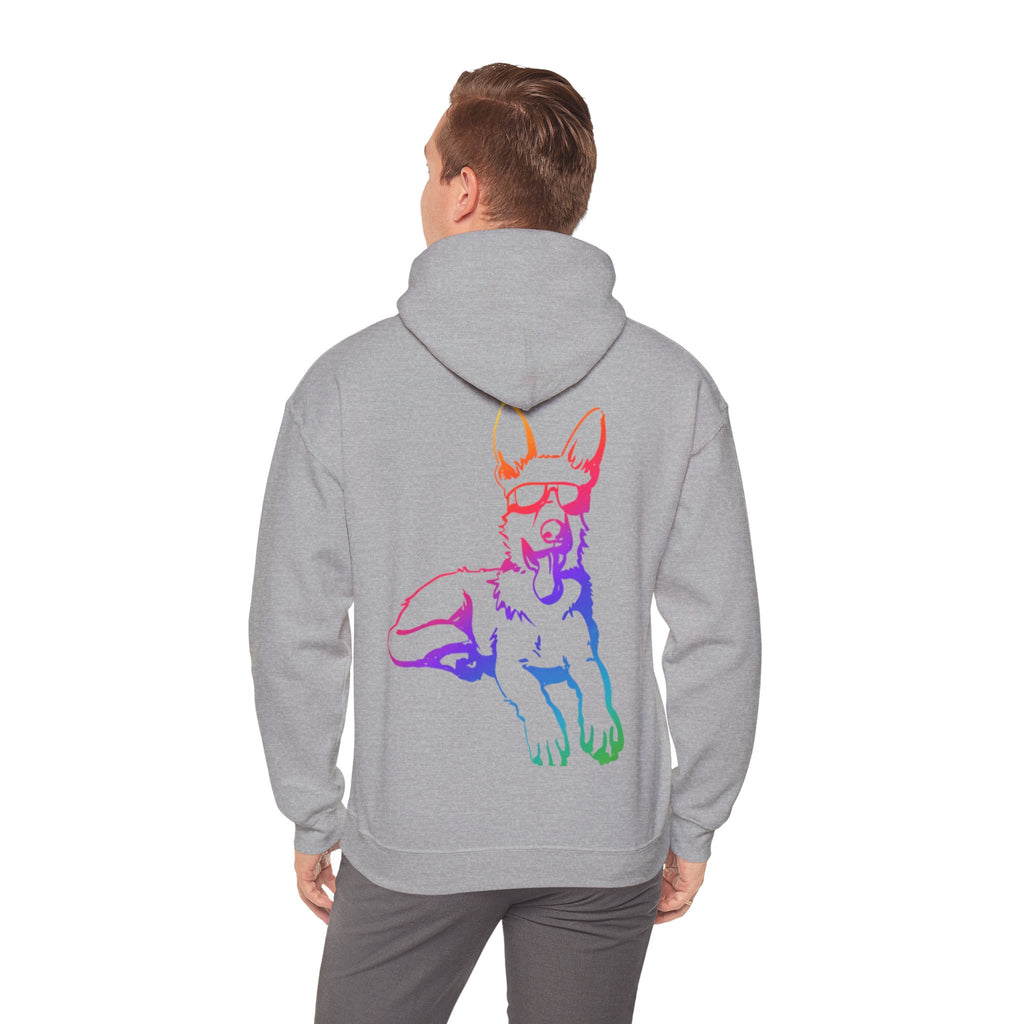 Rainbow Neon German Shepherd Hoodie |  Adults Hoodie