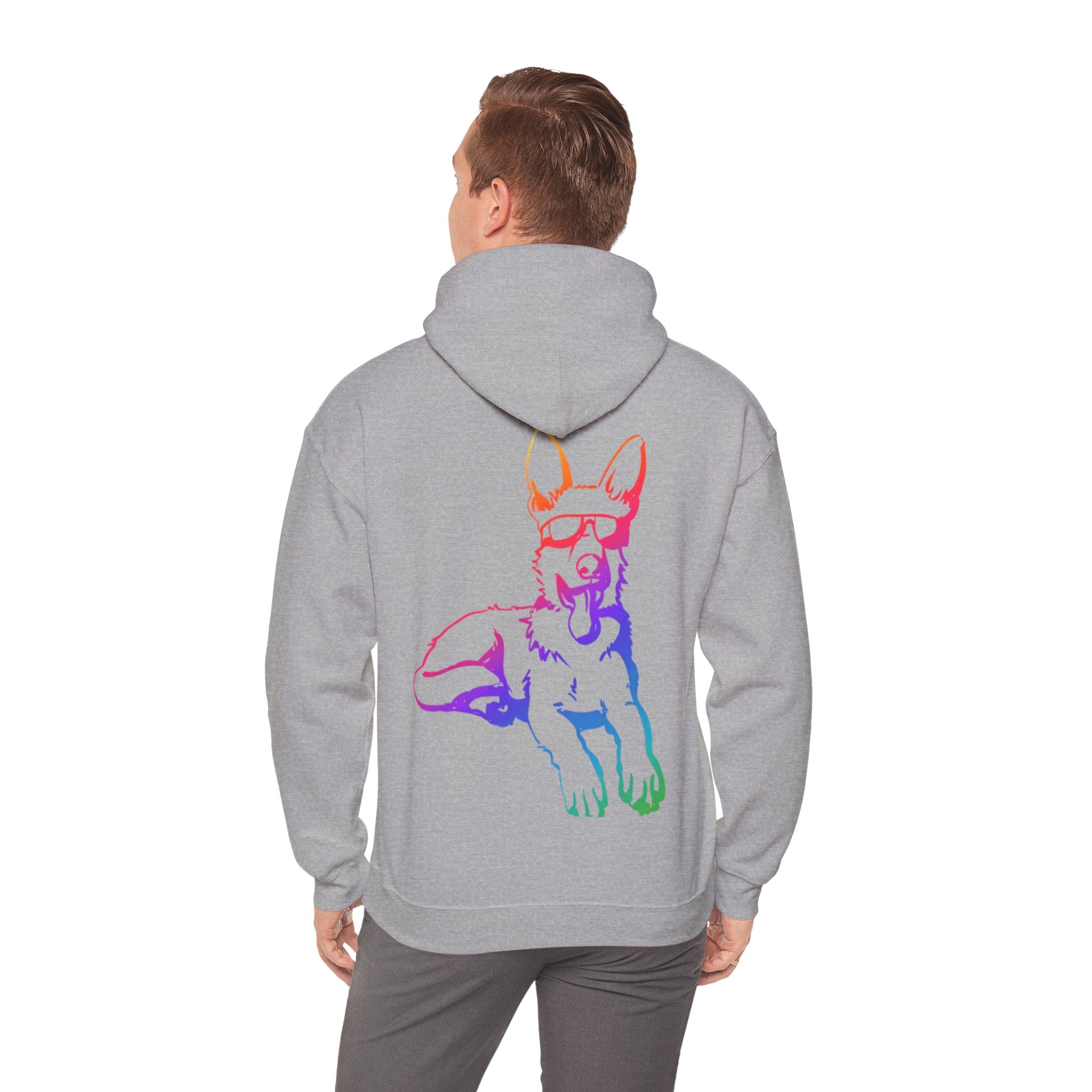 Rainbow Neon German Shepherd Hoodie |  Adults Hoodie