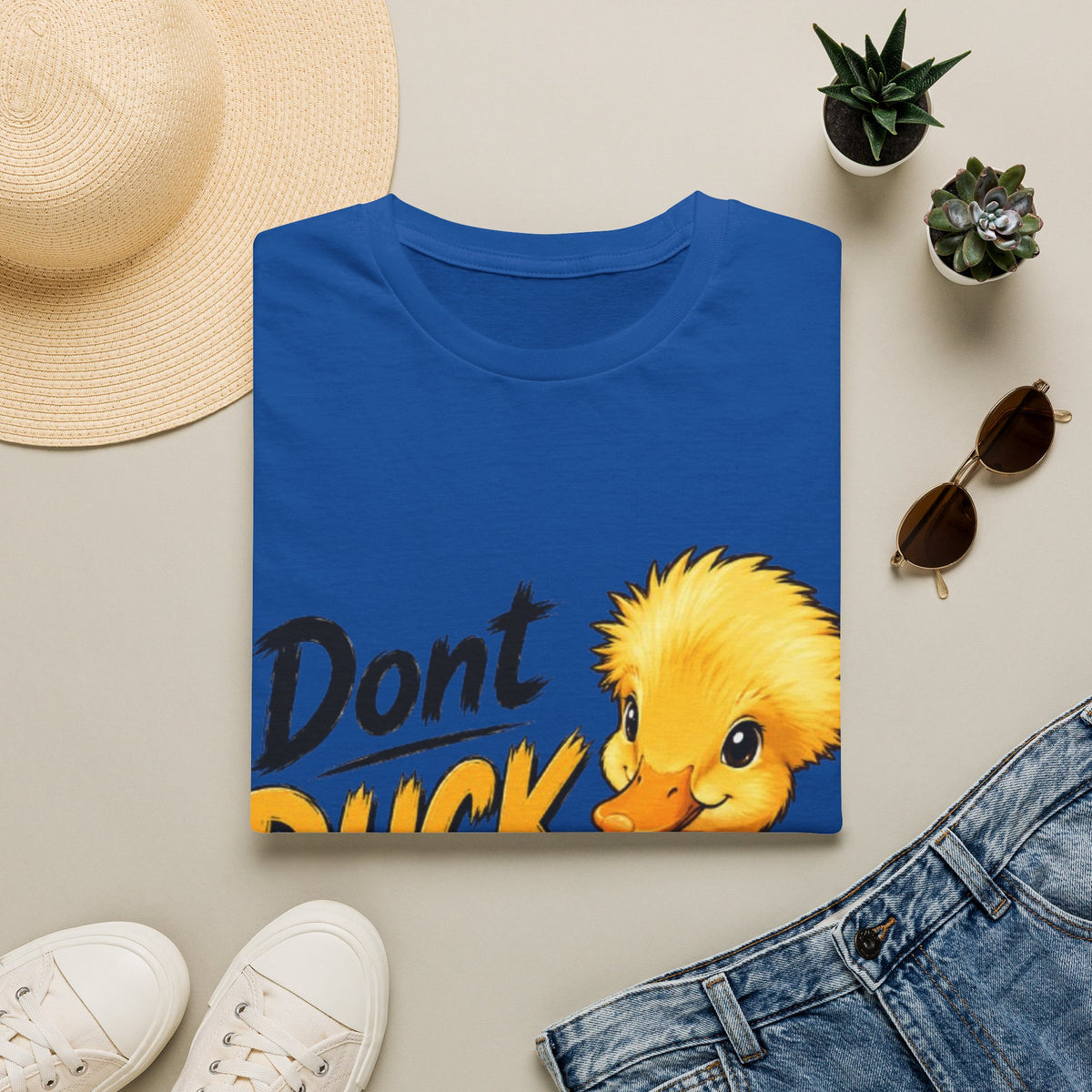 Don't Duck With Me Adult T-Shirt — Cute Yellow Duck Graphic Tee