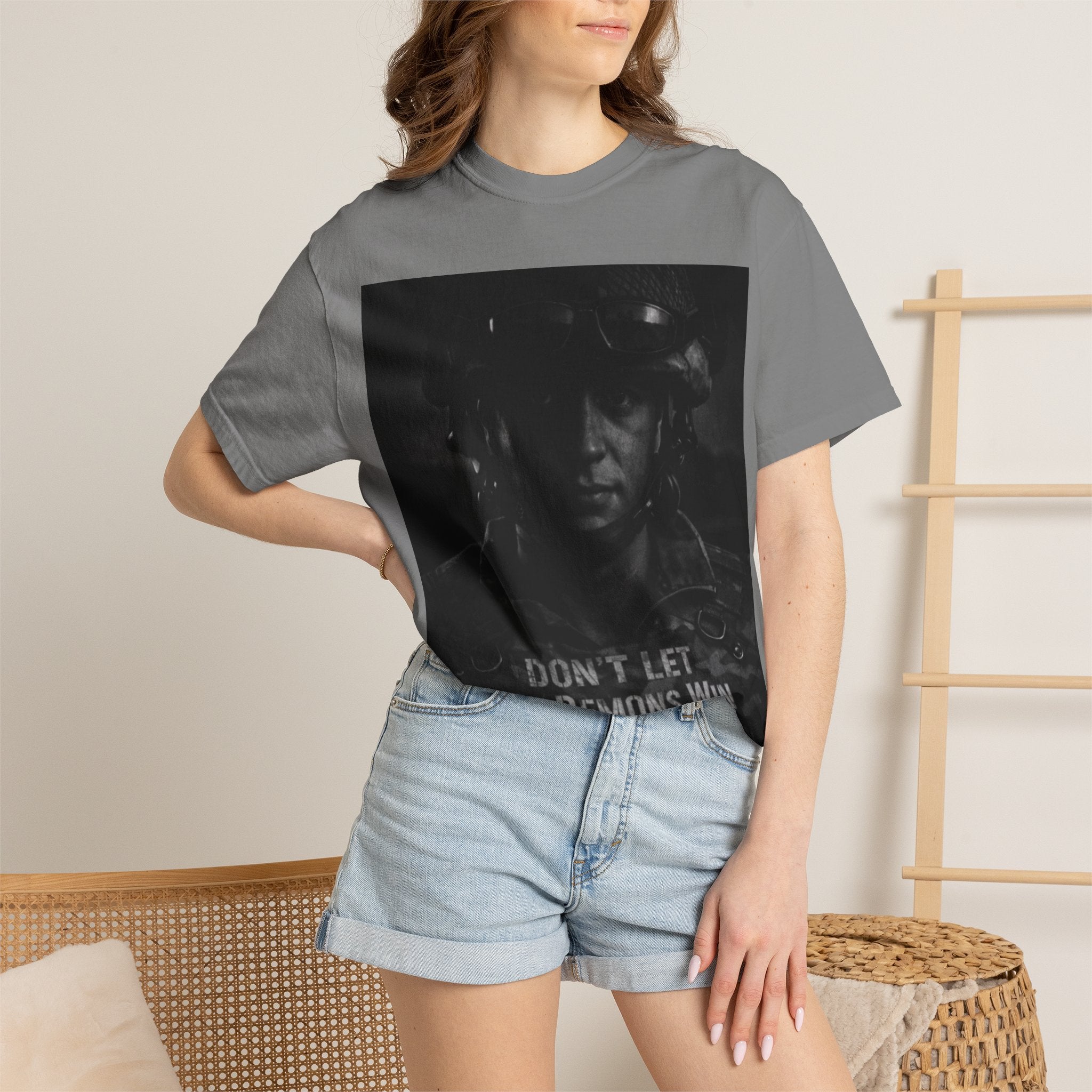 Don't Let the Demons Win T-Shirt — Dark Tactical Graphic Tee