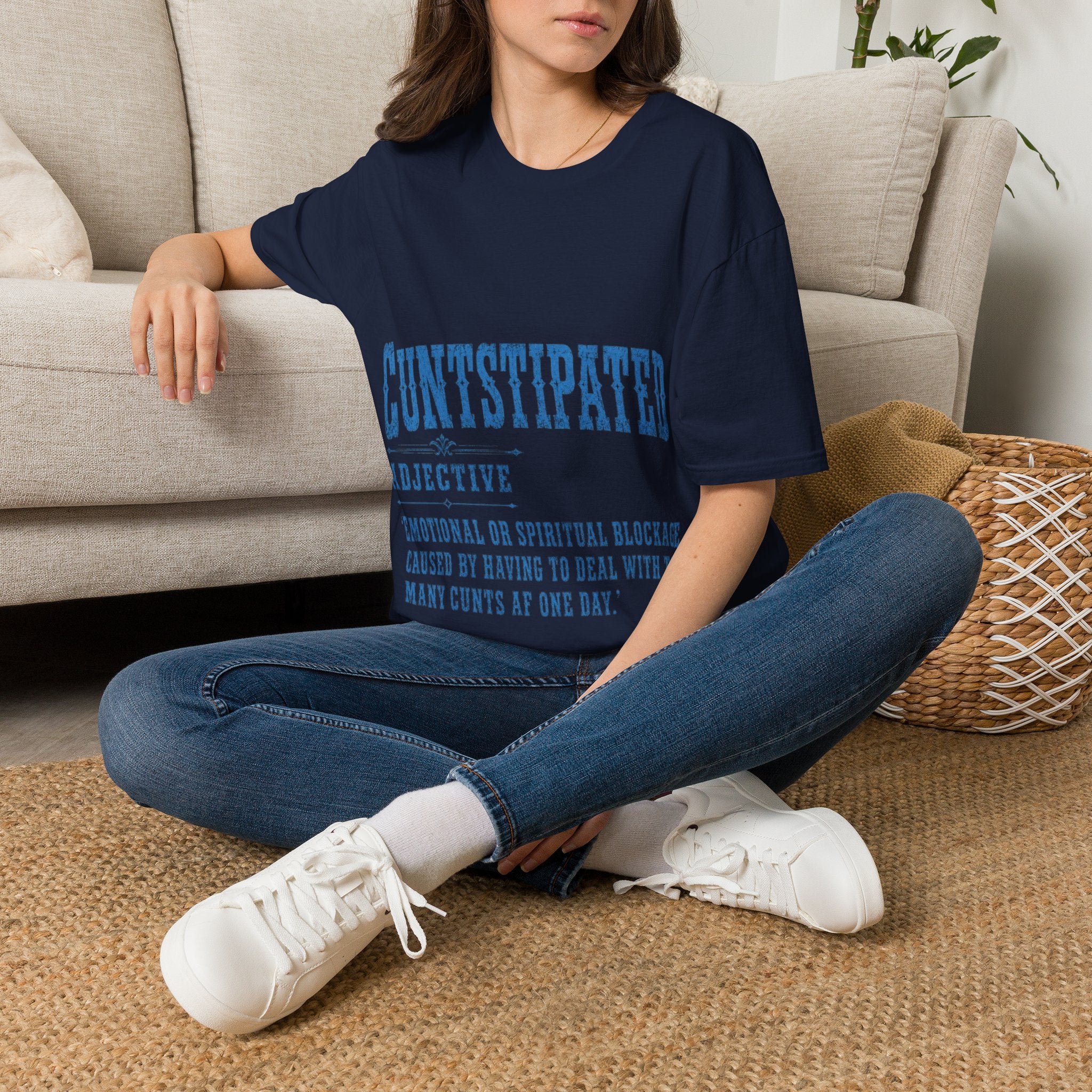Graphic Adult Tee — 'Cuntstipated' Bold Text Shirt