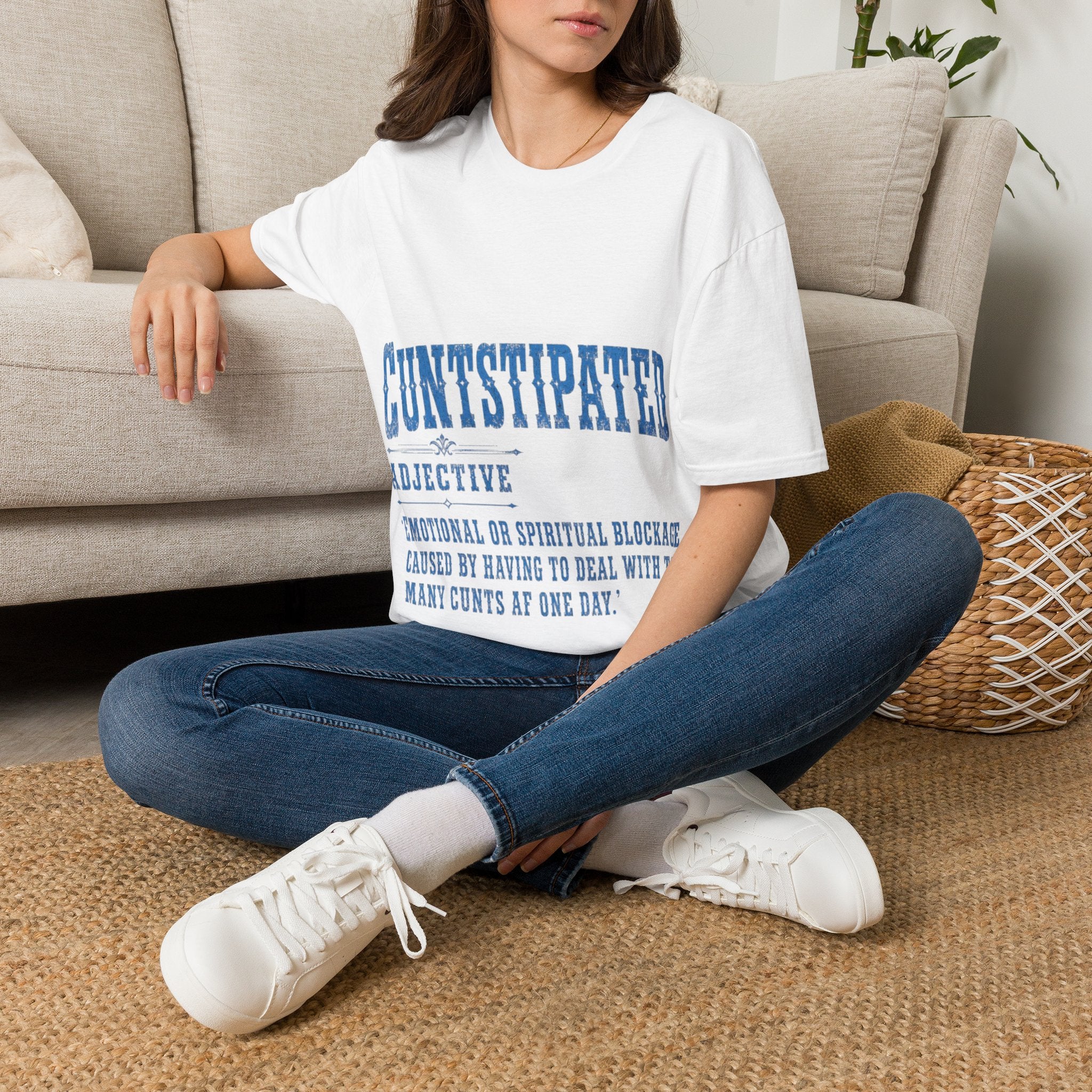 Graphic Adult Tee — 'Cuntstipated' Bold Text Shirt