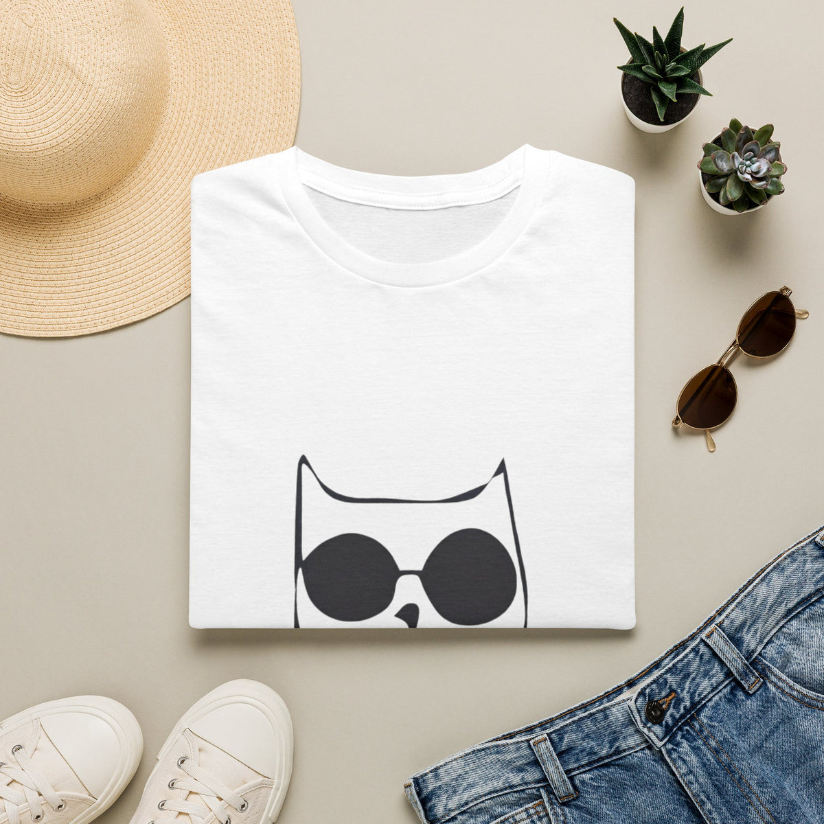 Cat Graphic Adult T-Shirt — "Don't Stress Meowt" Relaxed Tee for Cat Lovers