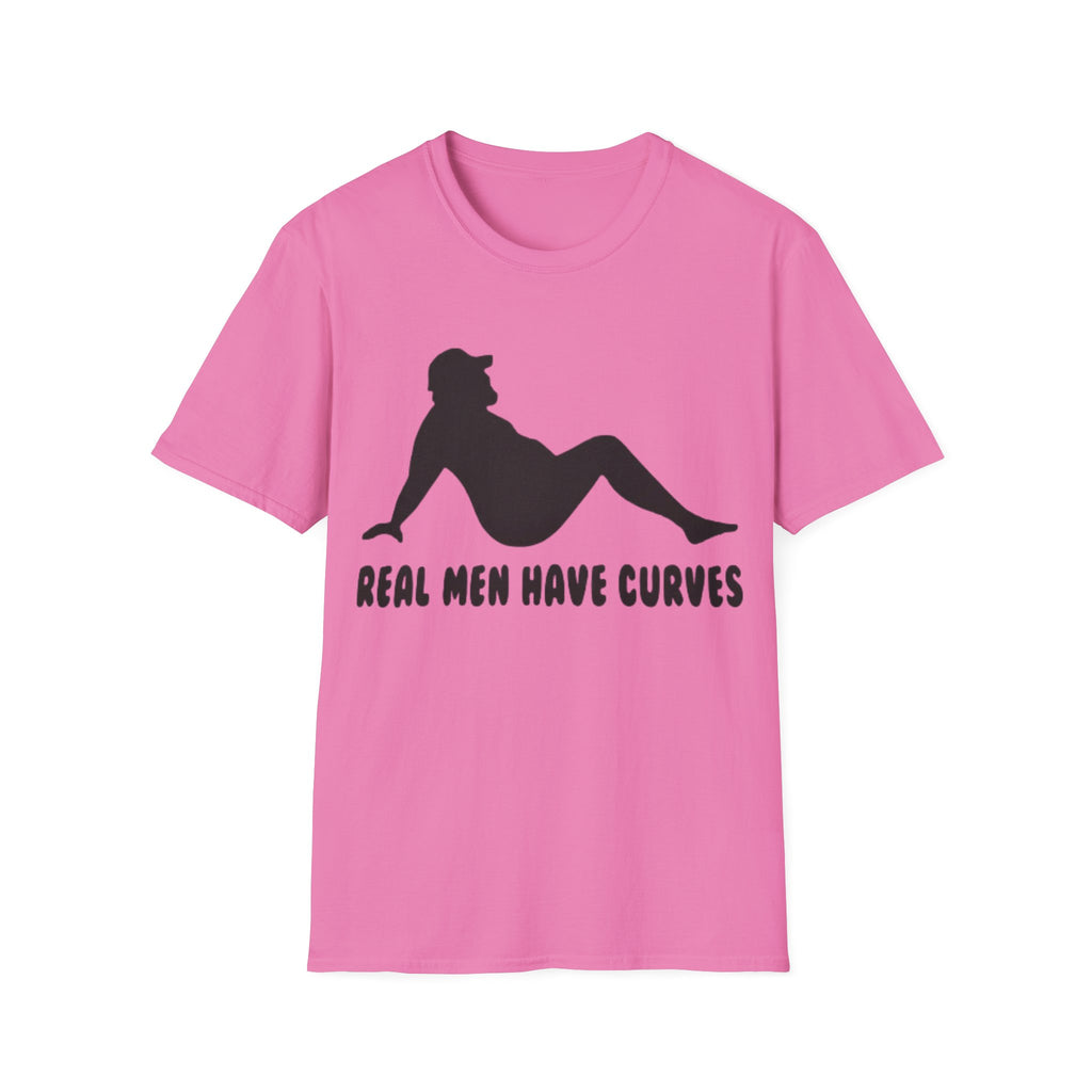 Curvy Silhouette Adult T-Shirt — "Real Men Have Curves" Graphic Tee