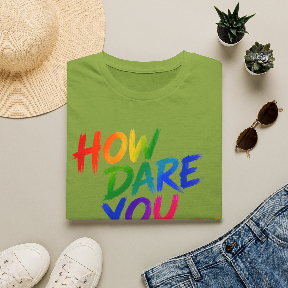 How Dare You Assume I’m Straight Adult T-Shirt — Rainbow Pride Graphic Tee