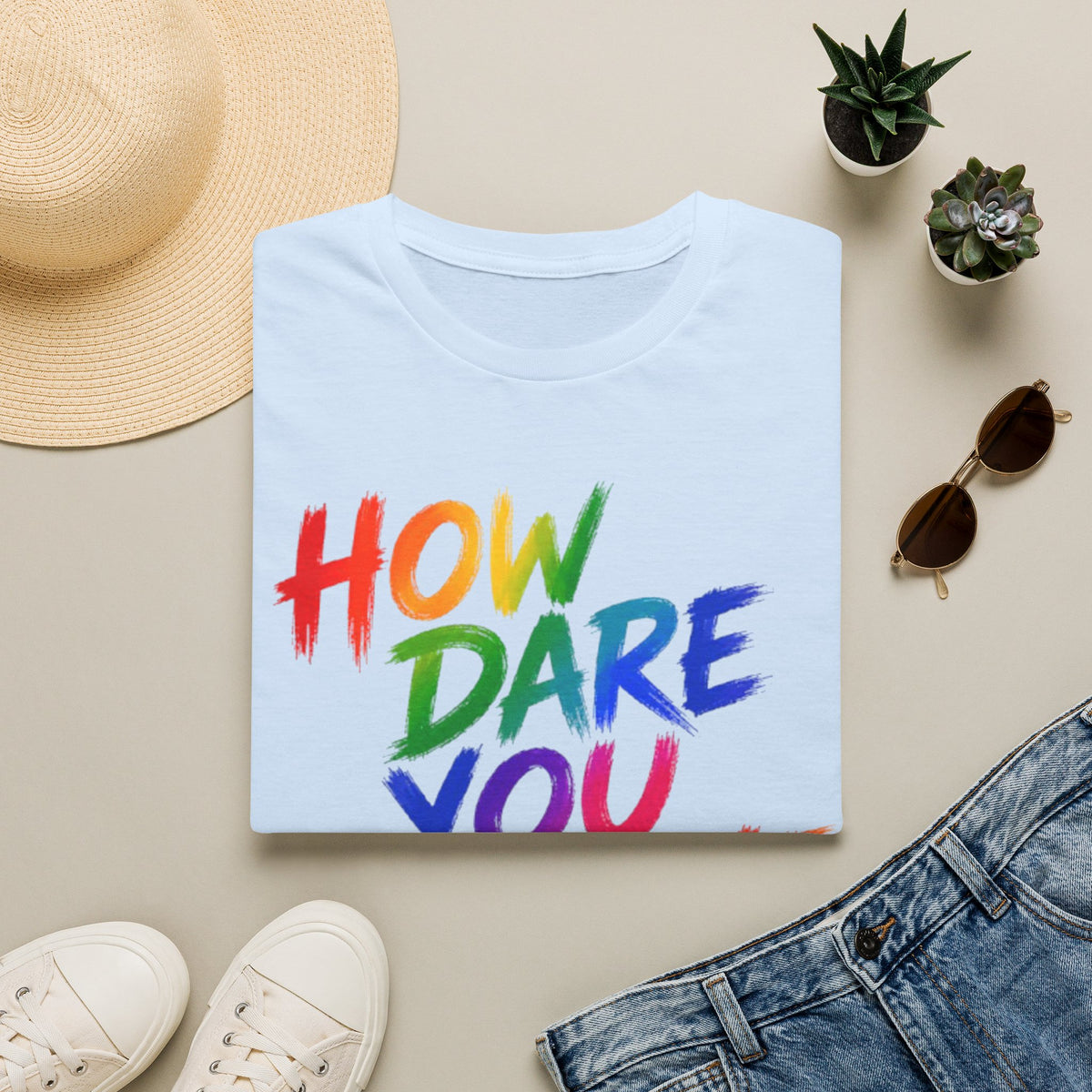 How Dare You Assume I’m Straight Adult T-Shirt — Rainbow Pride Graphic Tee