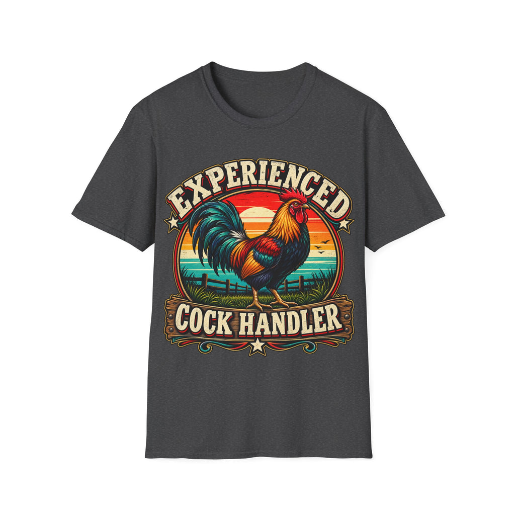 Experienced Cock Handler Adult T-Shirt — Retro Rooster Graphic Tee
