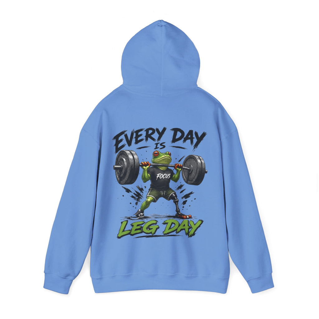 Adult Hoodie - "Every Day Is Leg Day" Frog Weightlifting Gym Hoodie