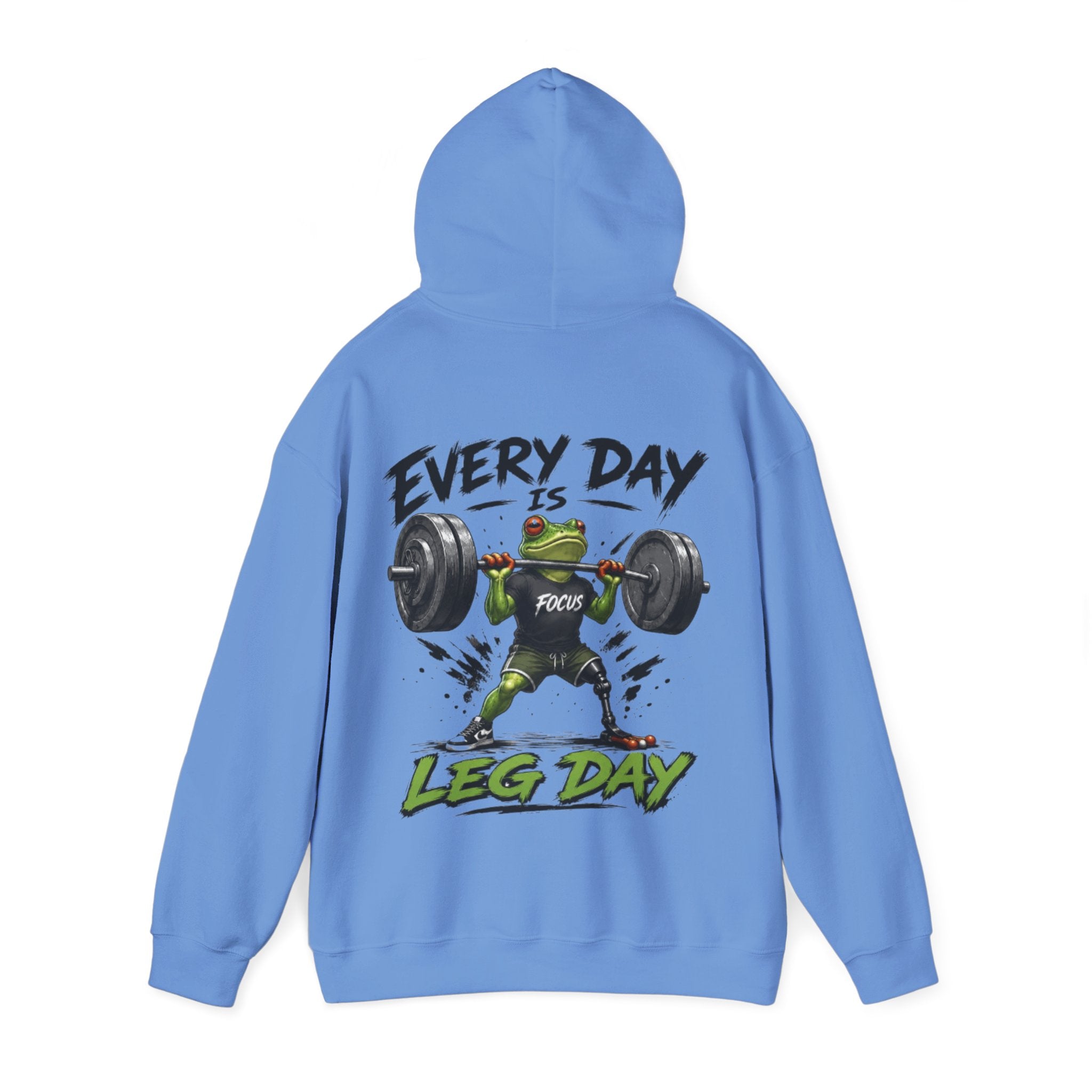 Adult Hoodie - "Every Day Is Leg Day" Frog Weightlifting Gym Hoodie