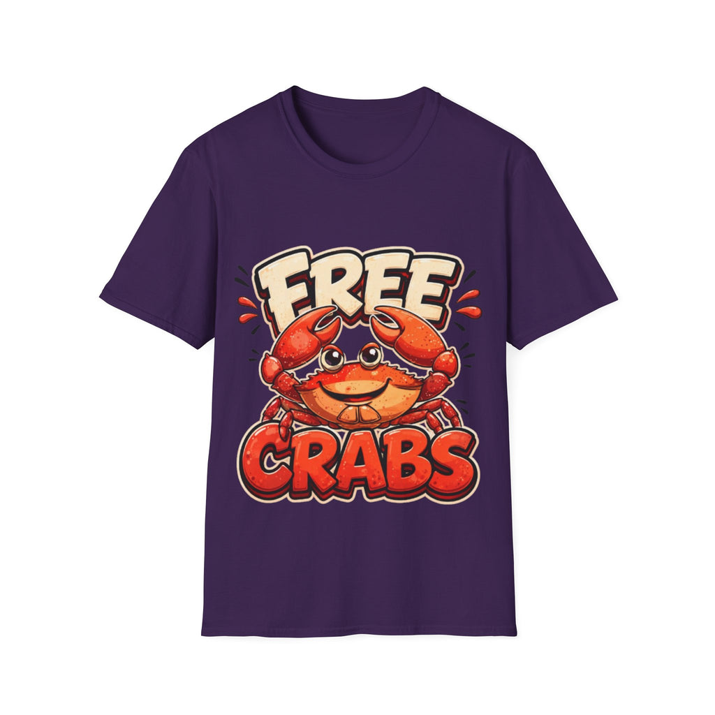 Free Crabs Adult T-Shirt — Funny Seafood Beach Graphic Tee