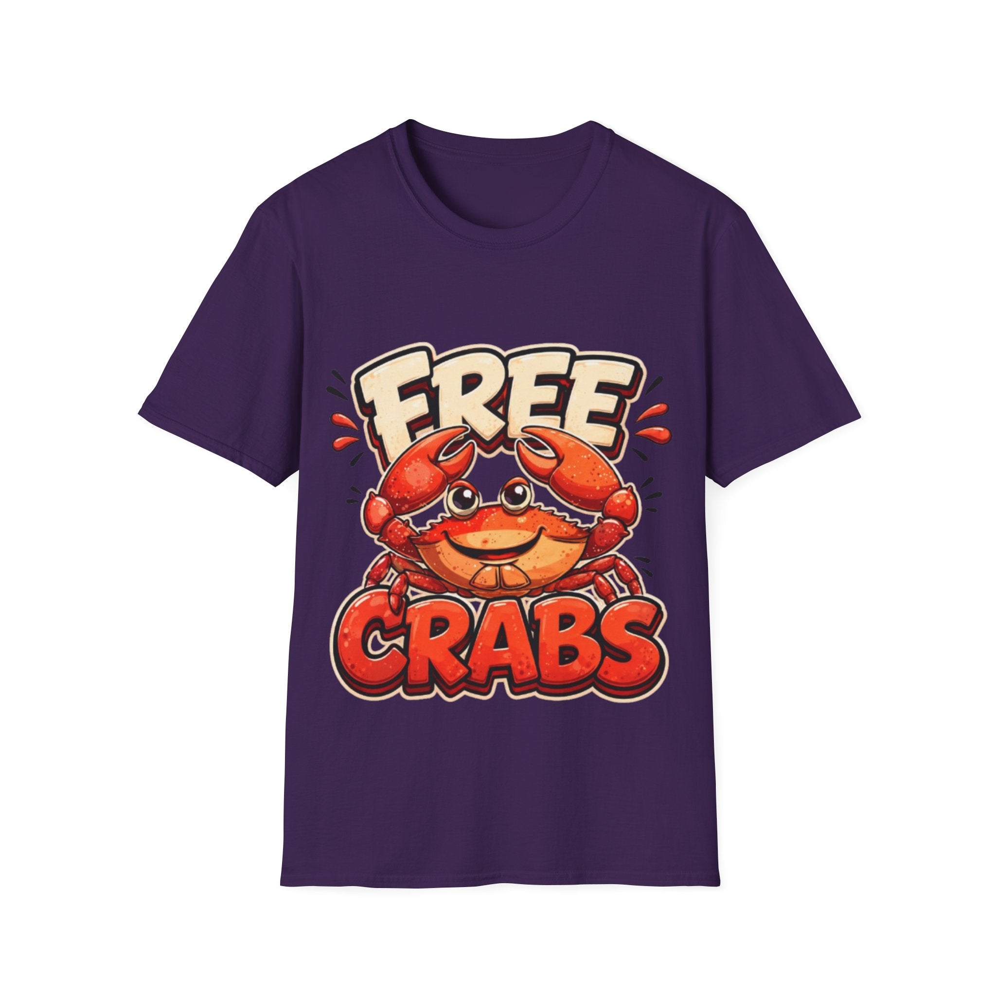 Free Crabs Adult T-Shirt — Funny Seafood Beach Graphic Tee