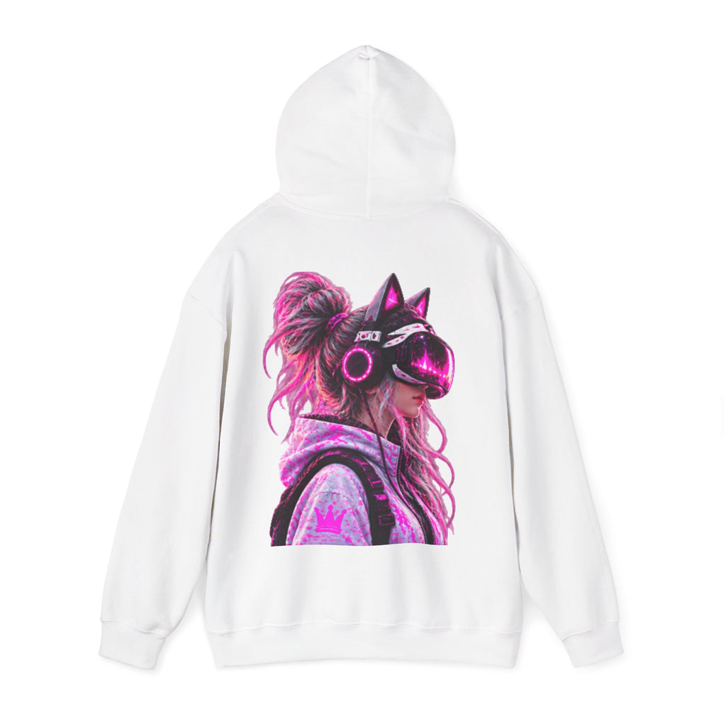 Cyberpunk VR Adult Hoodie — Neon Retro Gamer Aesthetic