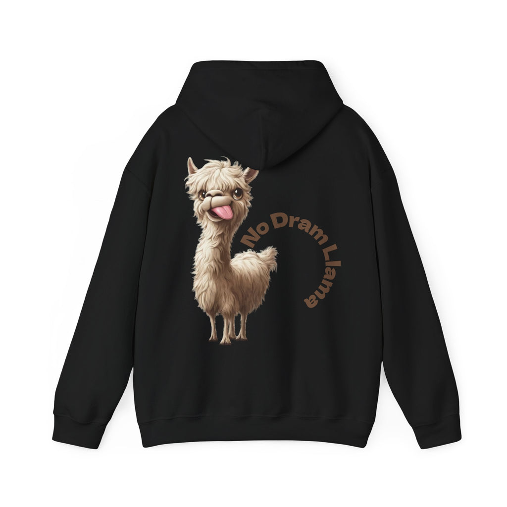 No Dram Llama Adult Hoodie – Cute Llama Graphic Pullover