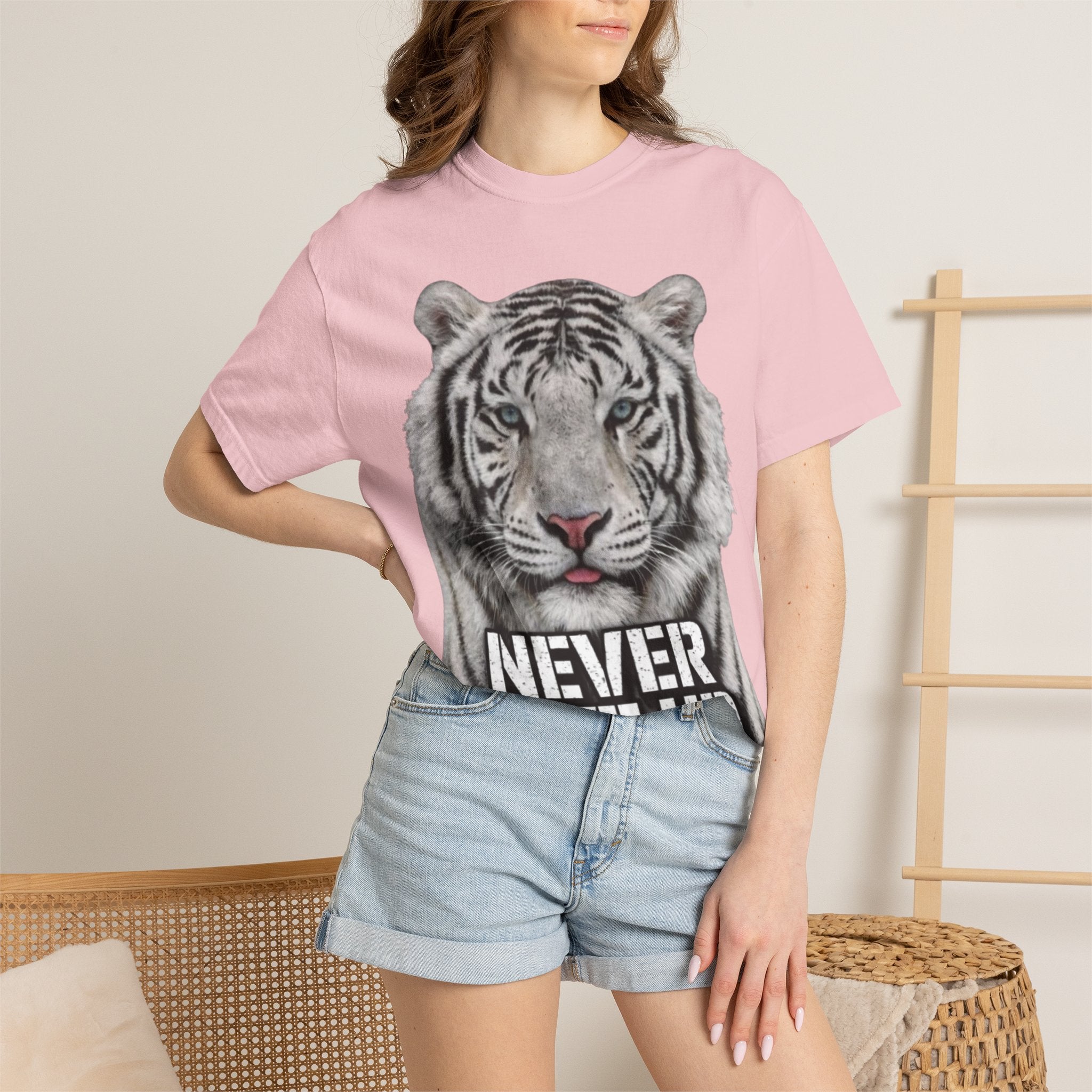 Never Give Up Tiger Adult T-Shirt