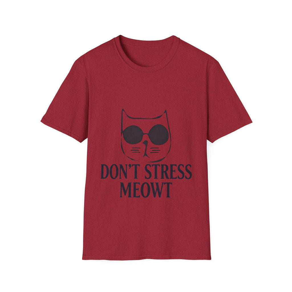 Cat Graphic Adult T-Shirt — "Don't Stress Meowt" Relaxed Tee for Cat Lovers