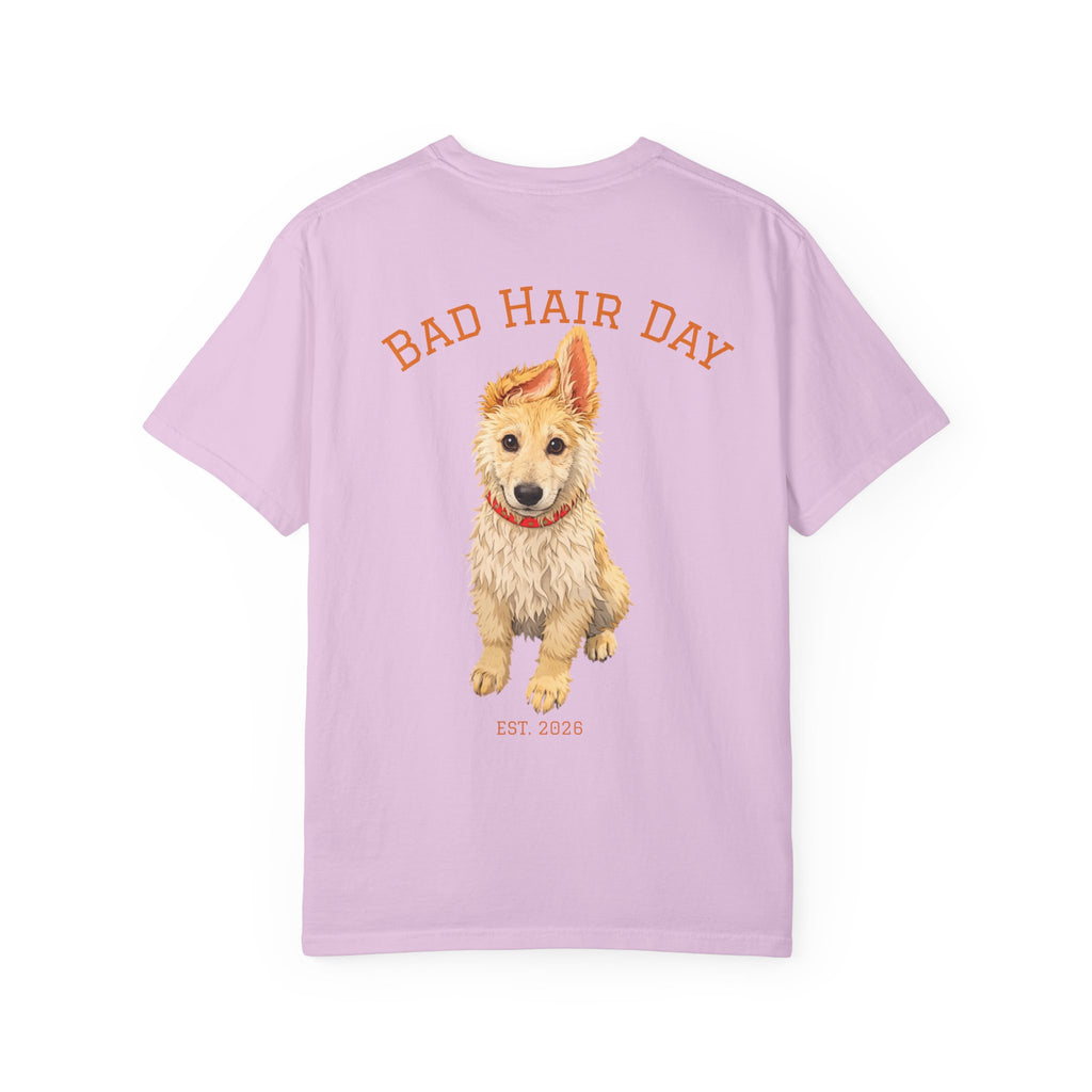 Bad Hair Day Puppy Adult T-Shirt | Paw Print Graphic