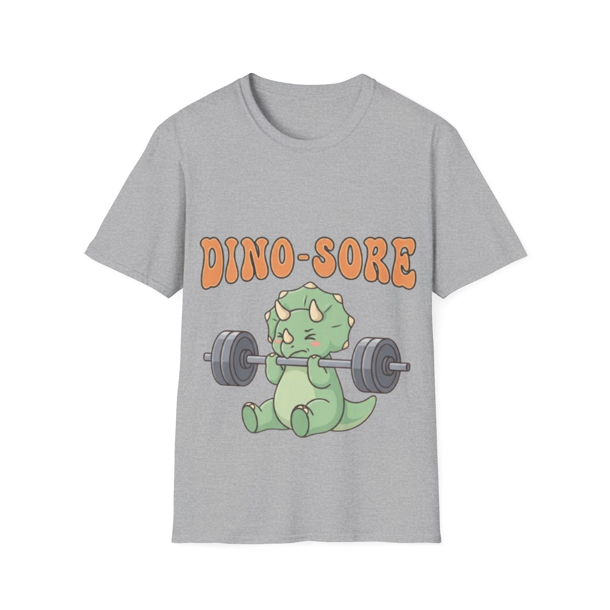 Dino-Sore Adult T-Shirt — Cute Workout Dinosaur Fitness Tee