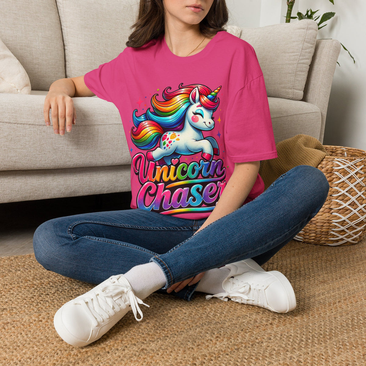 Funny Unicorn Chaser Adult T-Shirt — Rainbow Magical Unicorn Tee
