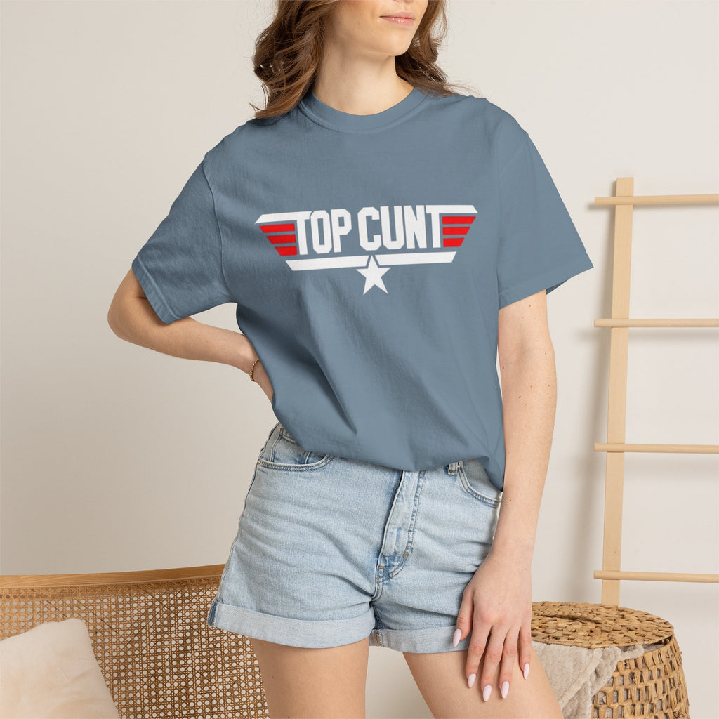 Top Cunt Graphic Adult T-Shirt — Retro Military-Inspired Statement Tee