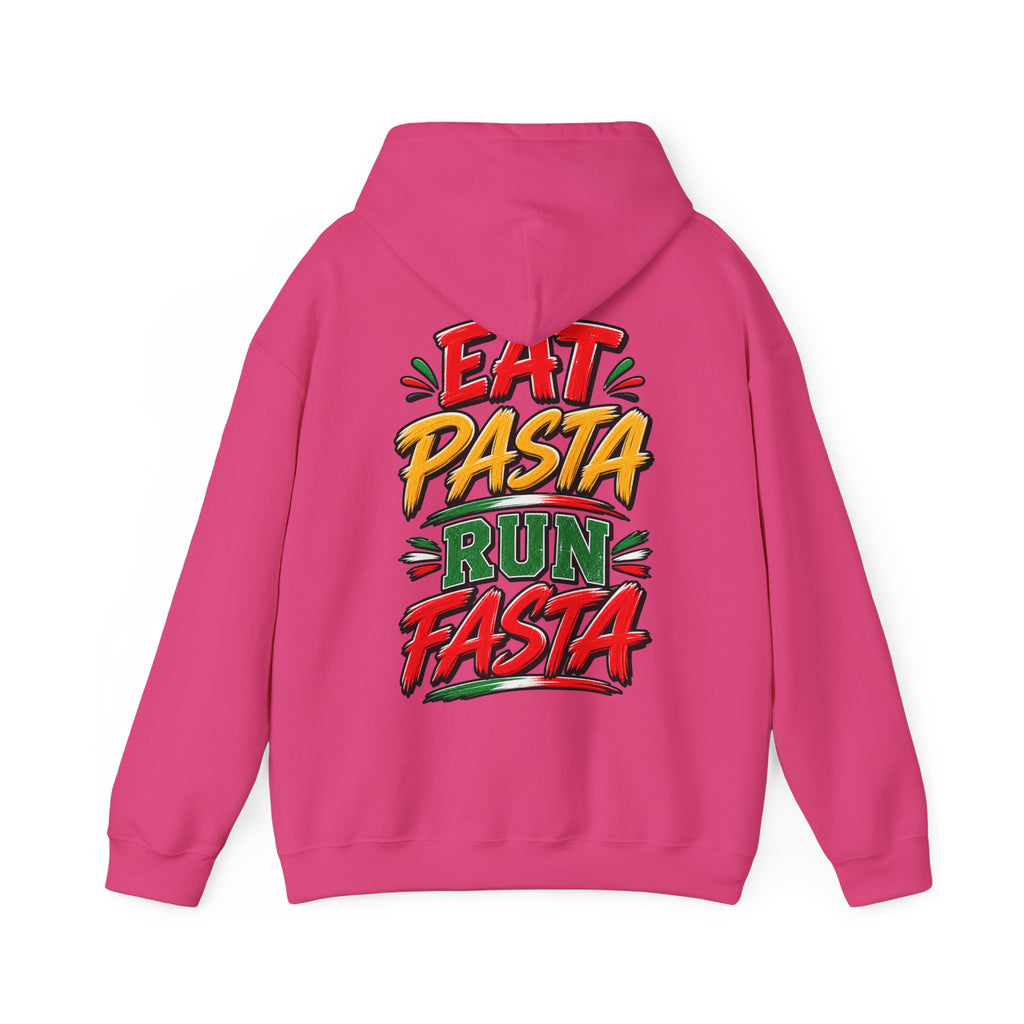 Adult Hoodie — "Eat Pasta Run Fasta" Graphic Pullover