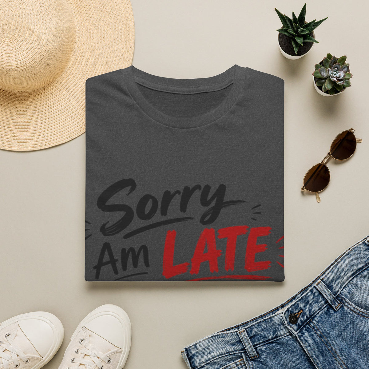 Sorry I’m Late Adult T-Shirt — Funny Graphic Tee ('Sorry Am Late I Didn’t Want To Come')