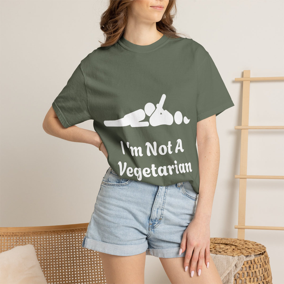 Adult T-Shirt — Funny " i'm Not a Vegetarian" Graphic Tee (Meat Lover Humor)