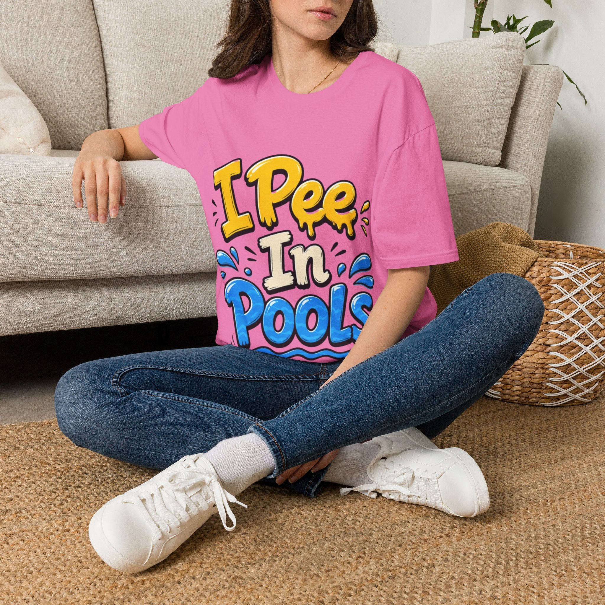 Funny "I Pee in Pools" Adult T-Shirt — Humorous Summer Pool Party Tee